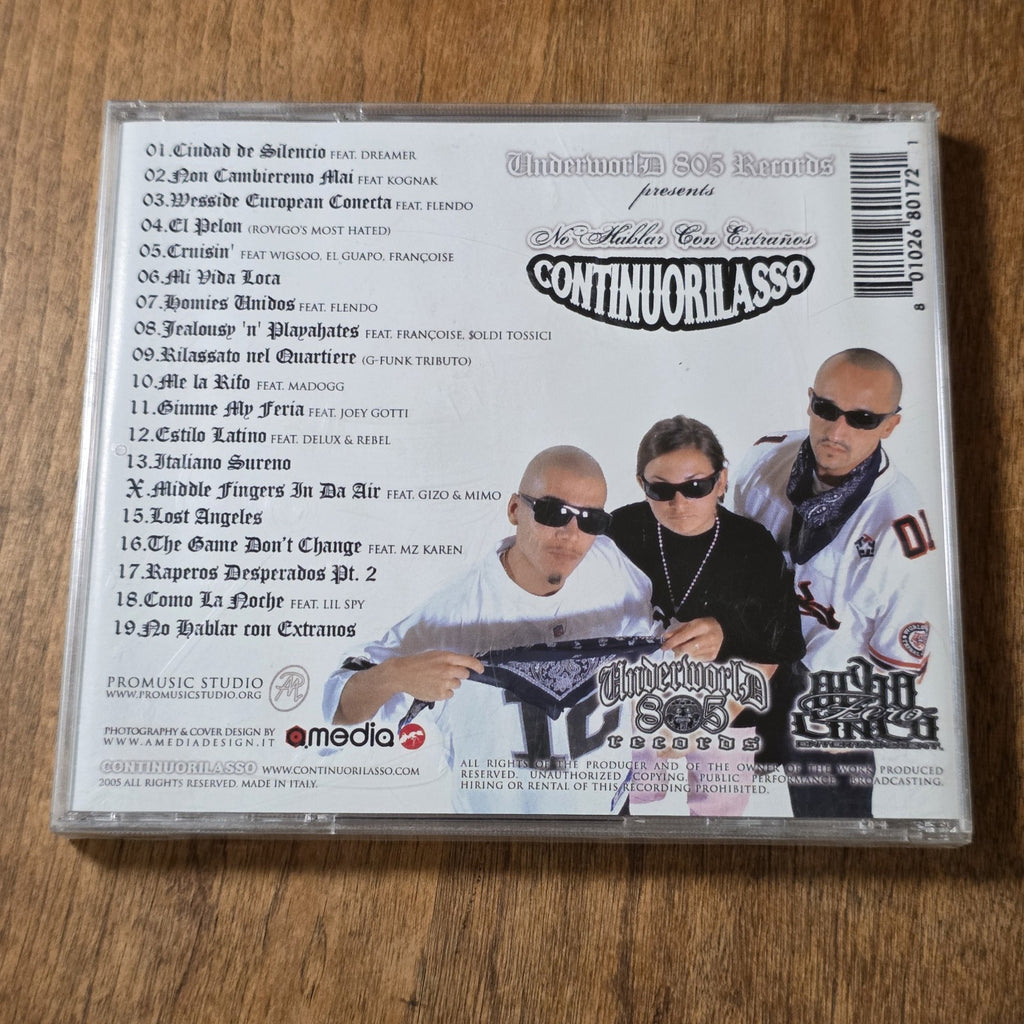 Continuorilasso - No Hablar Con Extraños CD 2004 Chicano Rap HTF Sealed New