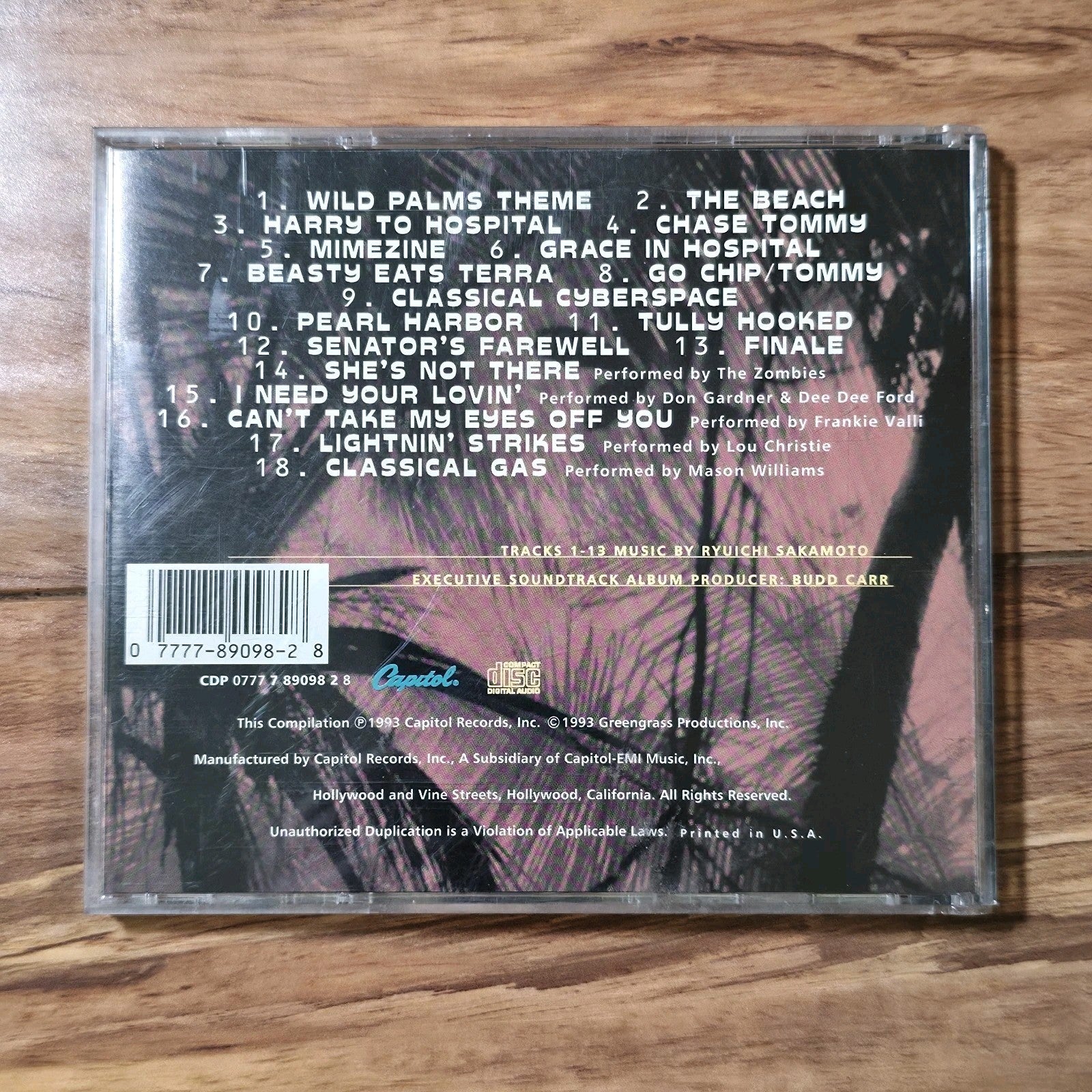 Wild Palms - Soundtrack CD Album 1993 Sci-Fi Oliver Stone Ryuichi Sakamoto