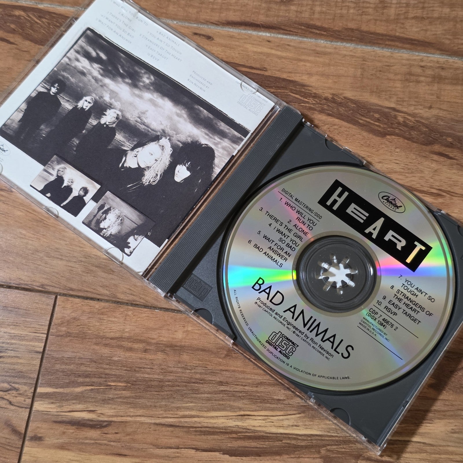 Heart - Bad Animals CD Album 1987 Hard Rock Pop Rock