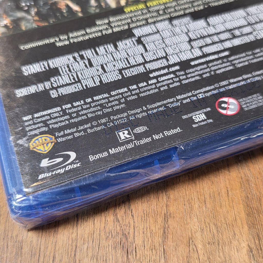 Full Metal Jacket Blu-Ray Stanley Kubrick Vietnam War Classic Sealed New