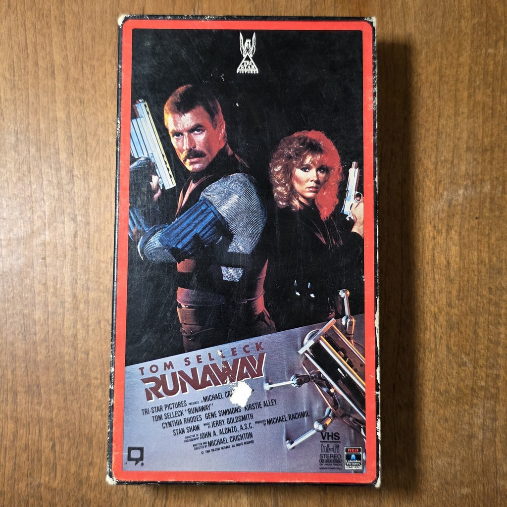 Runaway VHS 1985 Sci-Fi Action Tom Selleck Gene Simmons Kirstie Alley
