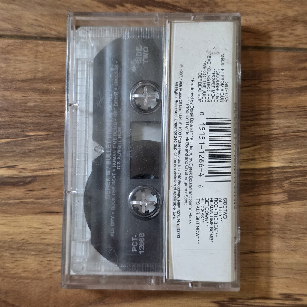Derek B - Bullet From A Gun Album 1988 Hip Hop Cassette Profile Records HTF
