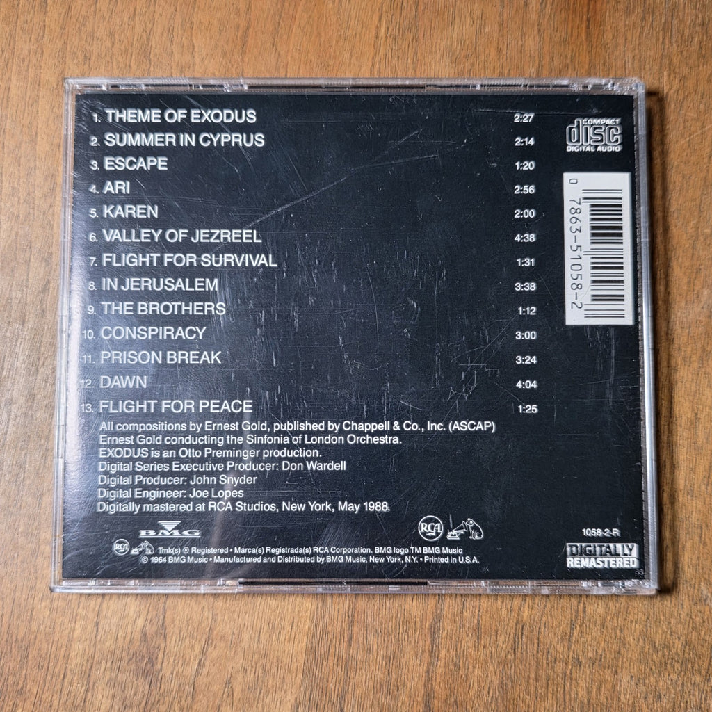 Ernest Gold - Exodus Original Soundtrack CD RCA Victor Film Score Instrumental