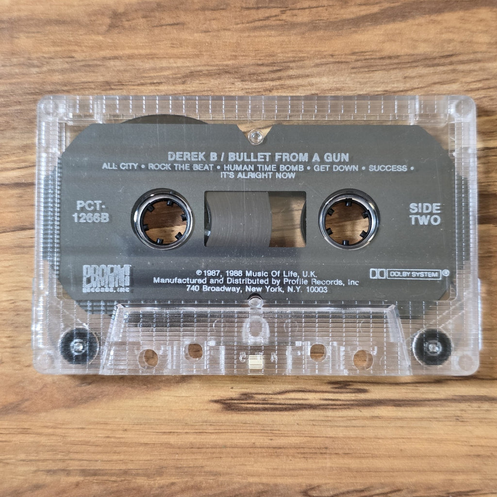 Derek B - Bullet From A Gun Album 1988 Hip Hop Cassette Profile Records HTF