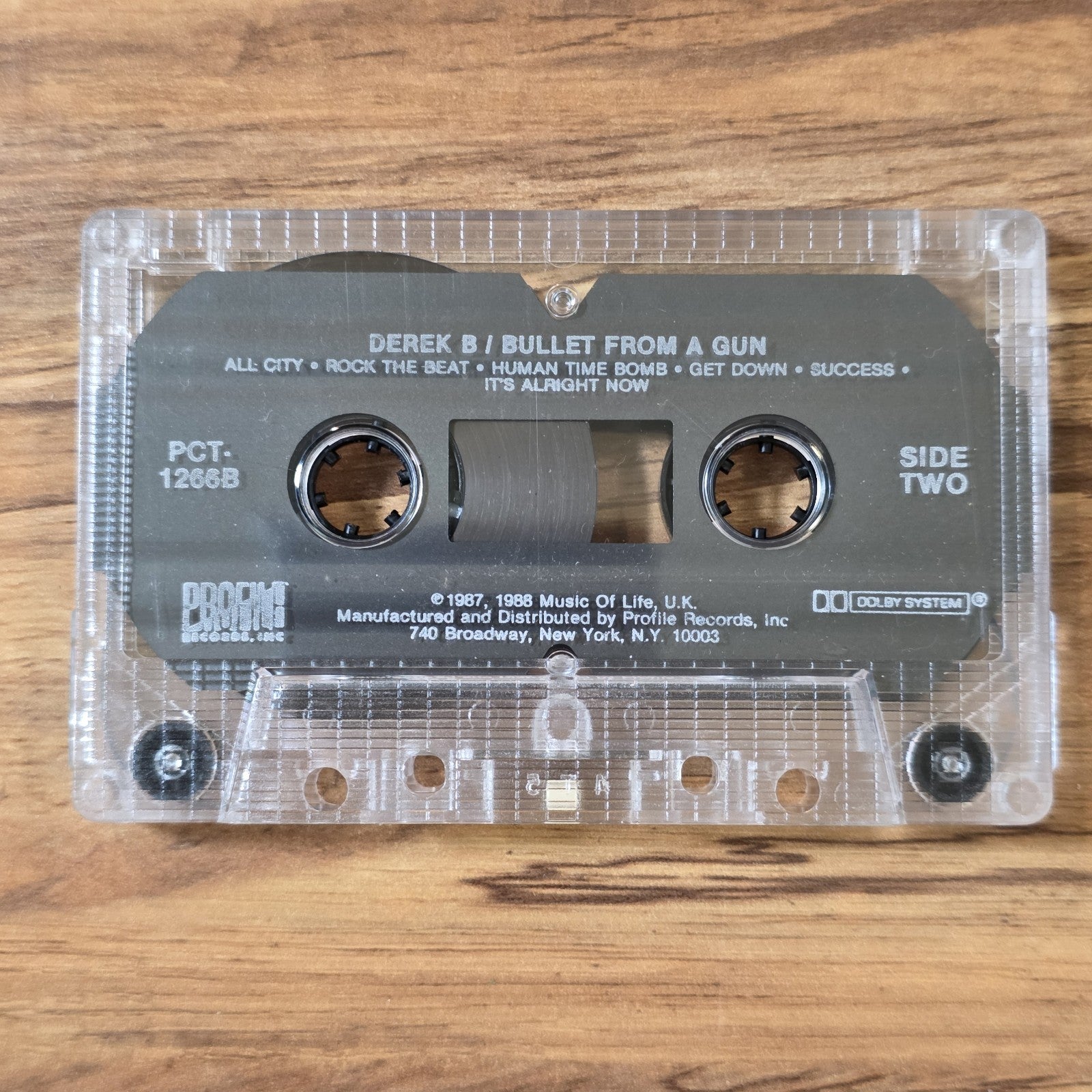 Derek B - Bullet From A Gun Album 1988 Hip Hop Cassette Profile Records HTF