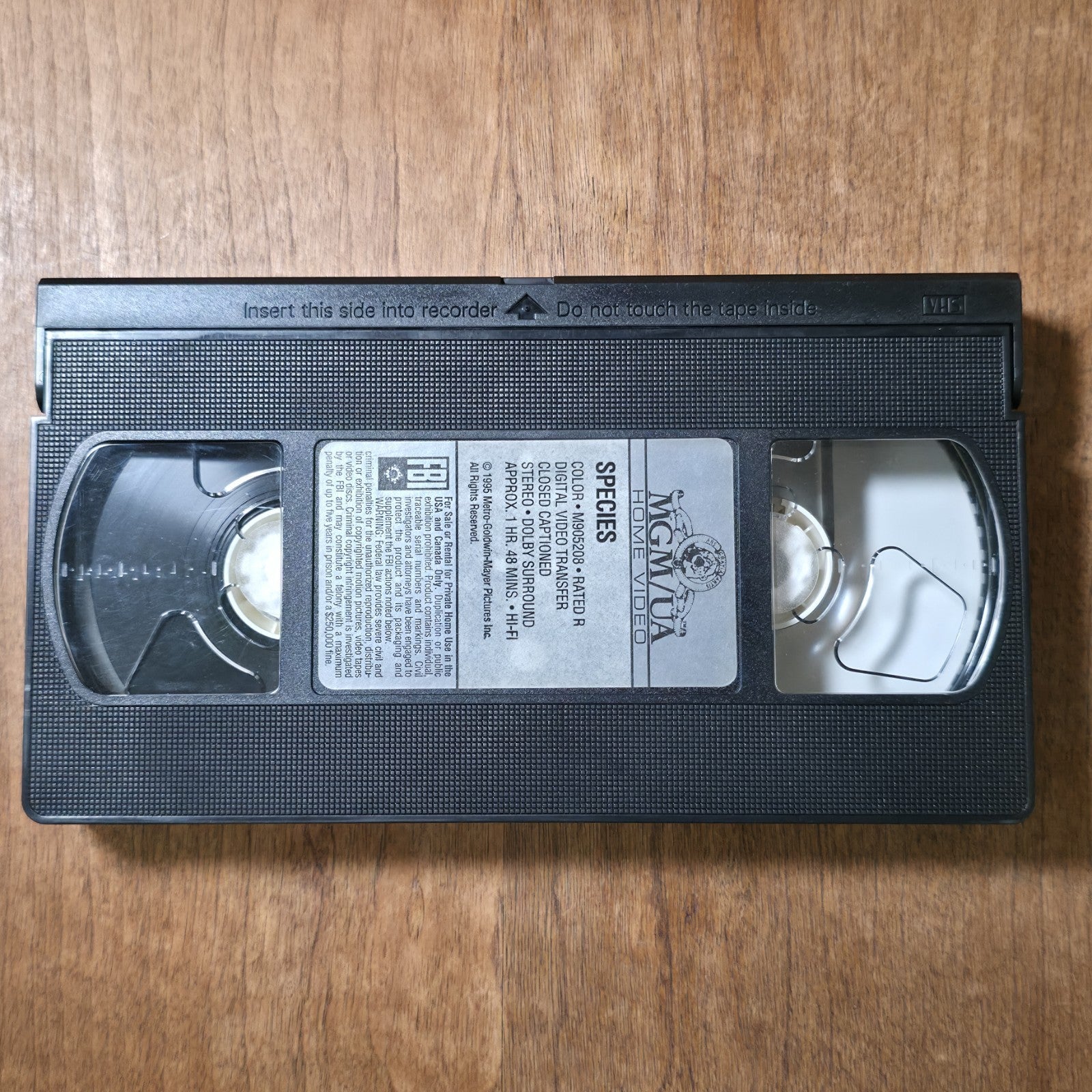 Species VHS 1995 Sci-Fi Horror