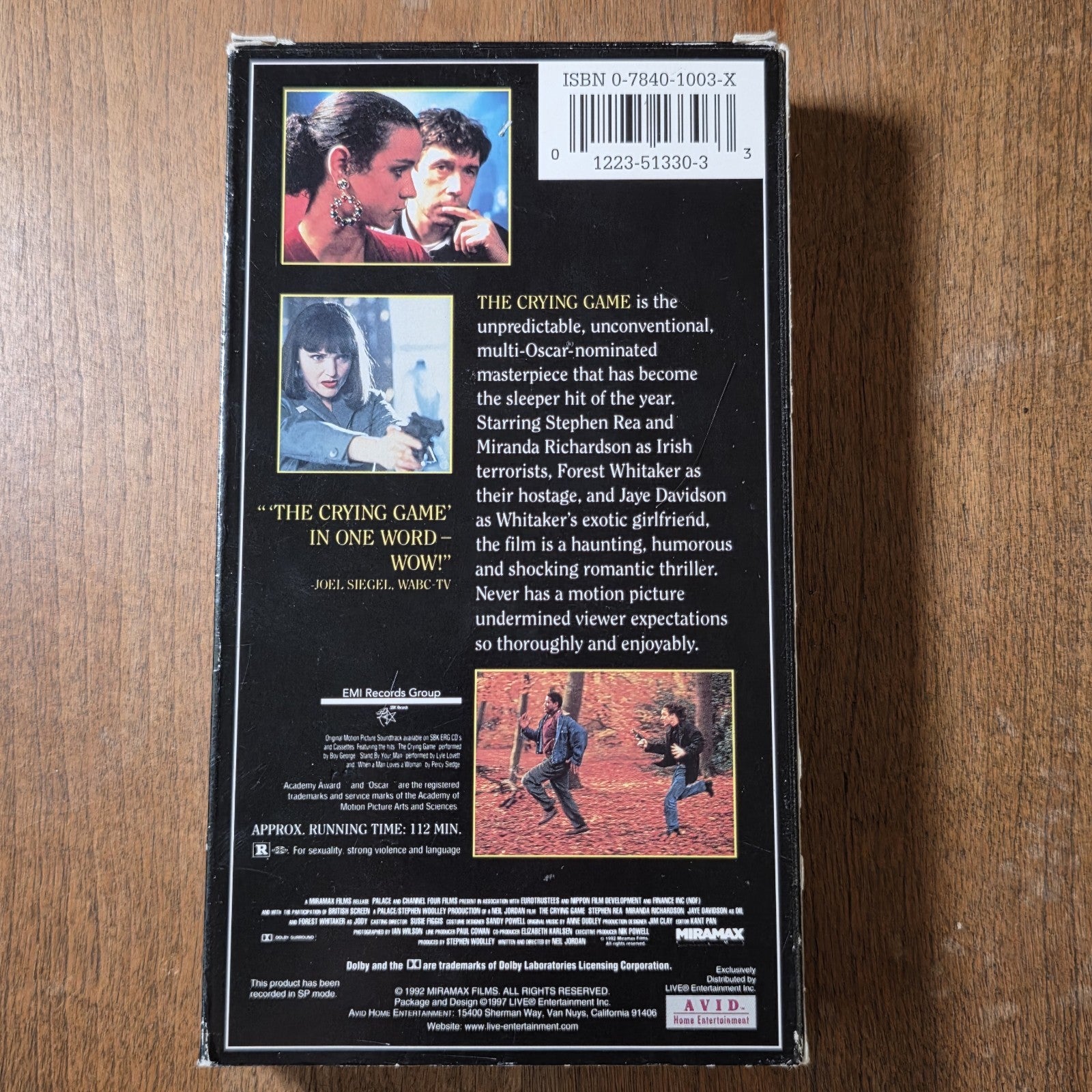 The Crying Game 1992 VHS Neil Jordan Drama Stephen Rea Jaye Davidson
