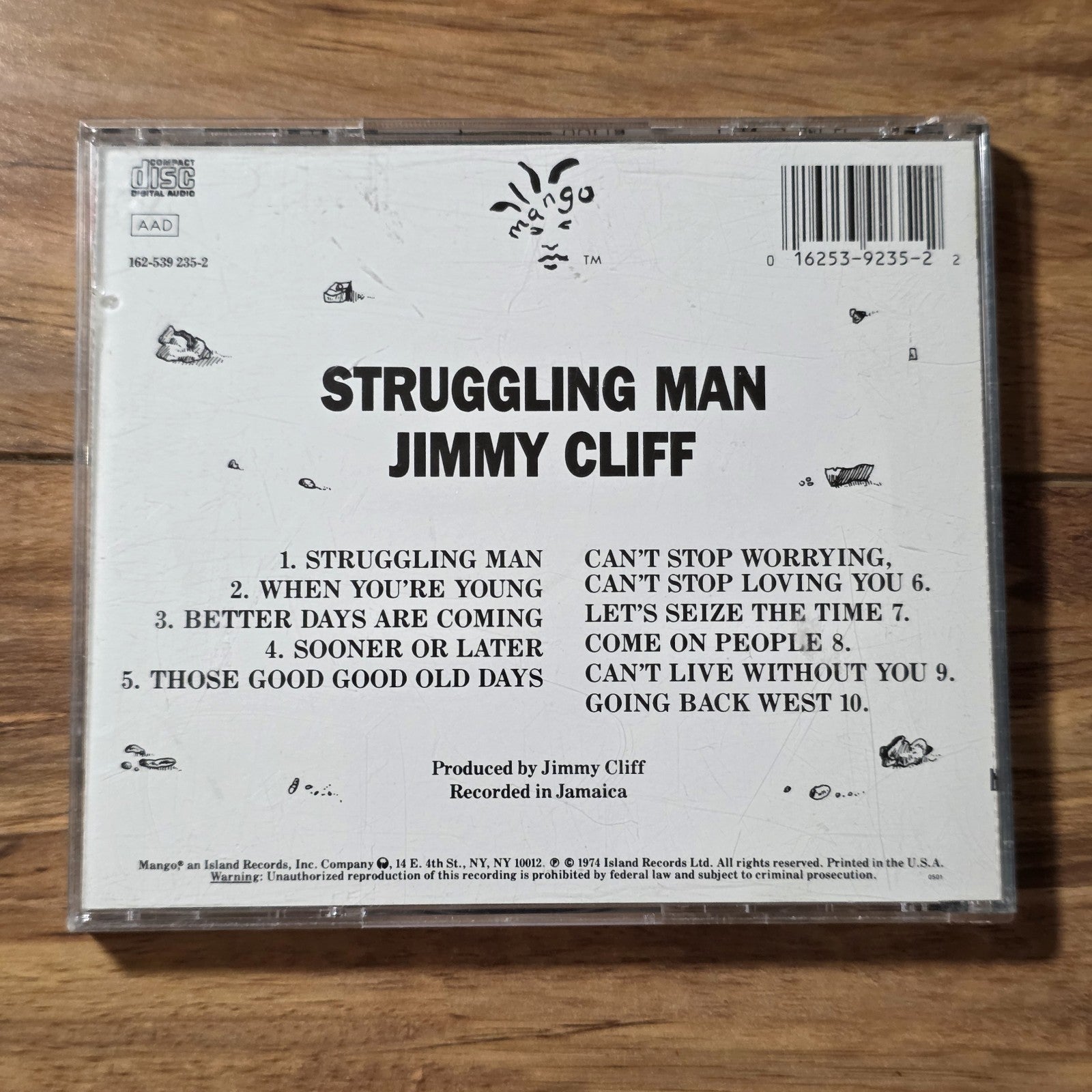 Jimmy Cliff - Struggling Man CD Album 1992 Reggae HTF
