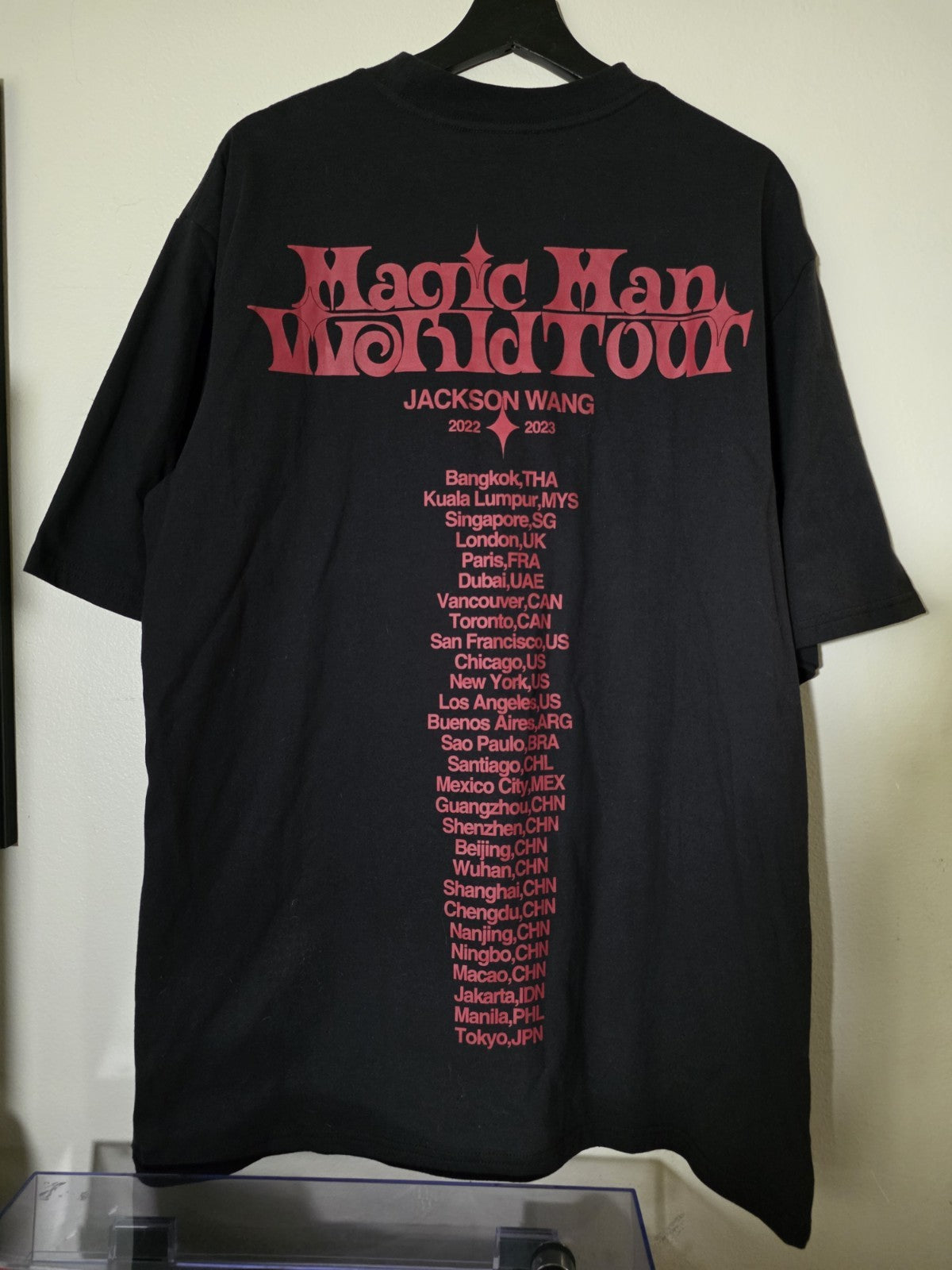 Jackson Wang Magic Man World Tour T Shirt Black Size XL Concert Merch 2022 GOT7