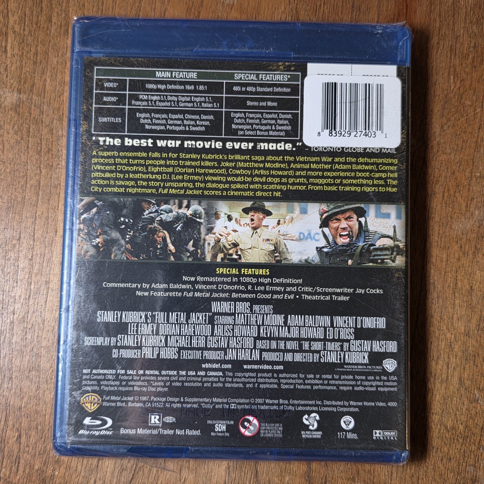 Full Metal Jacket Blu-Ray Stanley Kubrick Vietnam War Classic Sealed New