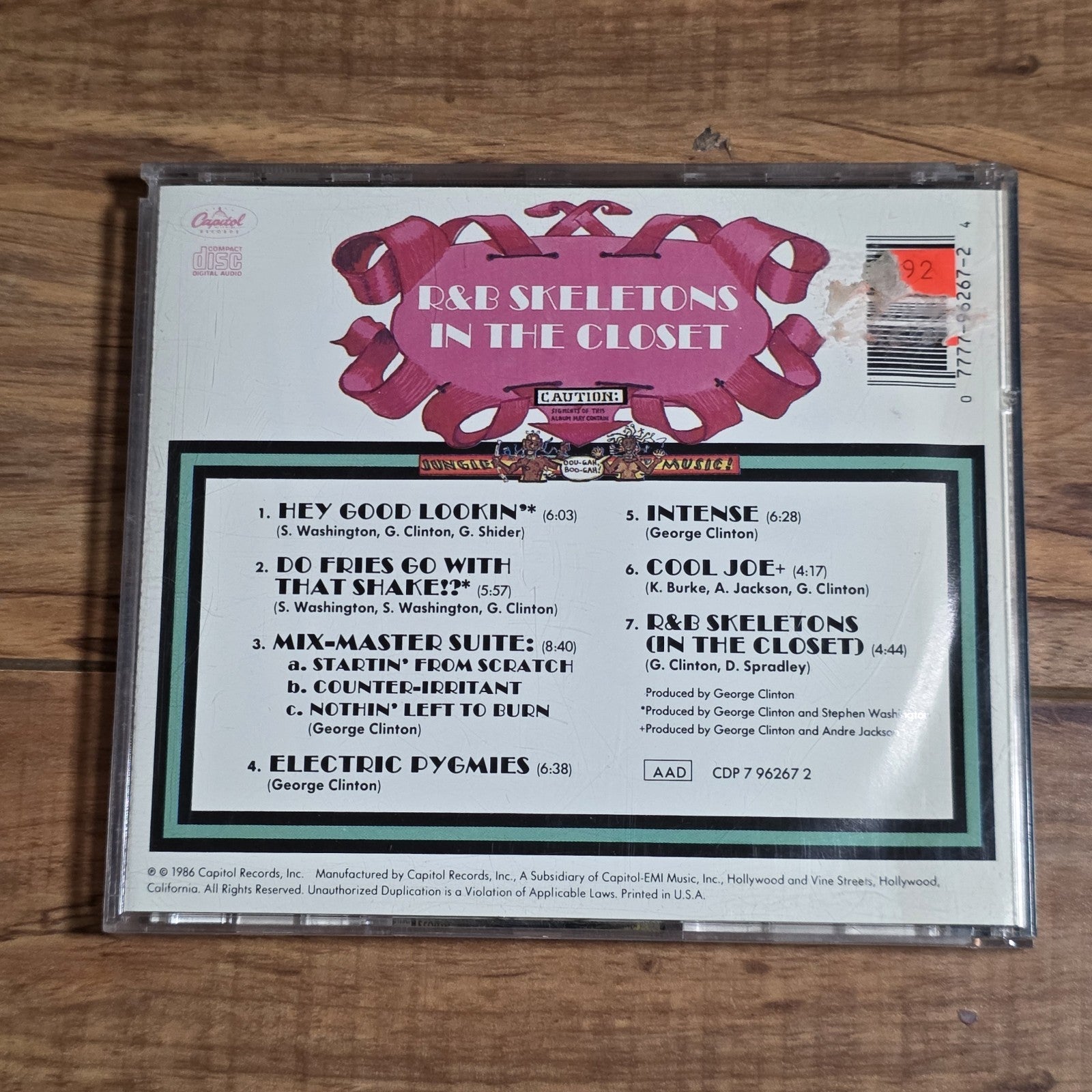 George Clinton - R&B Skeletons In The Closet CD Album 1986 Funk Rare HTF