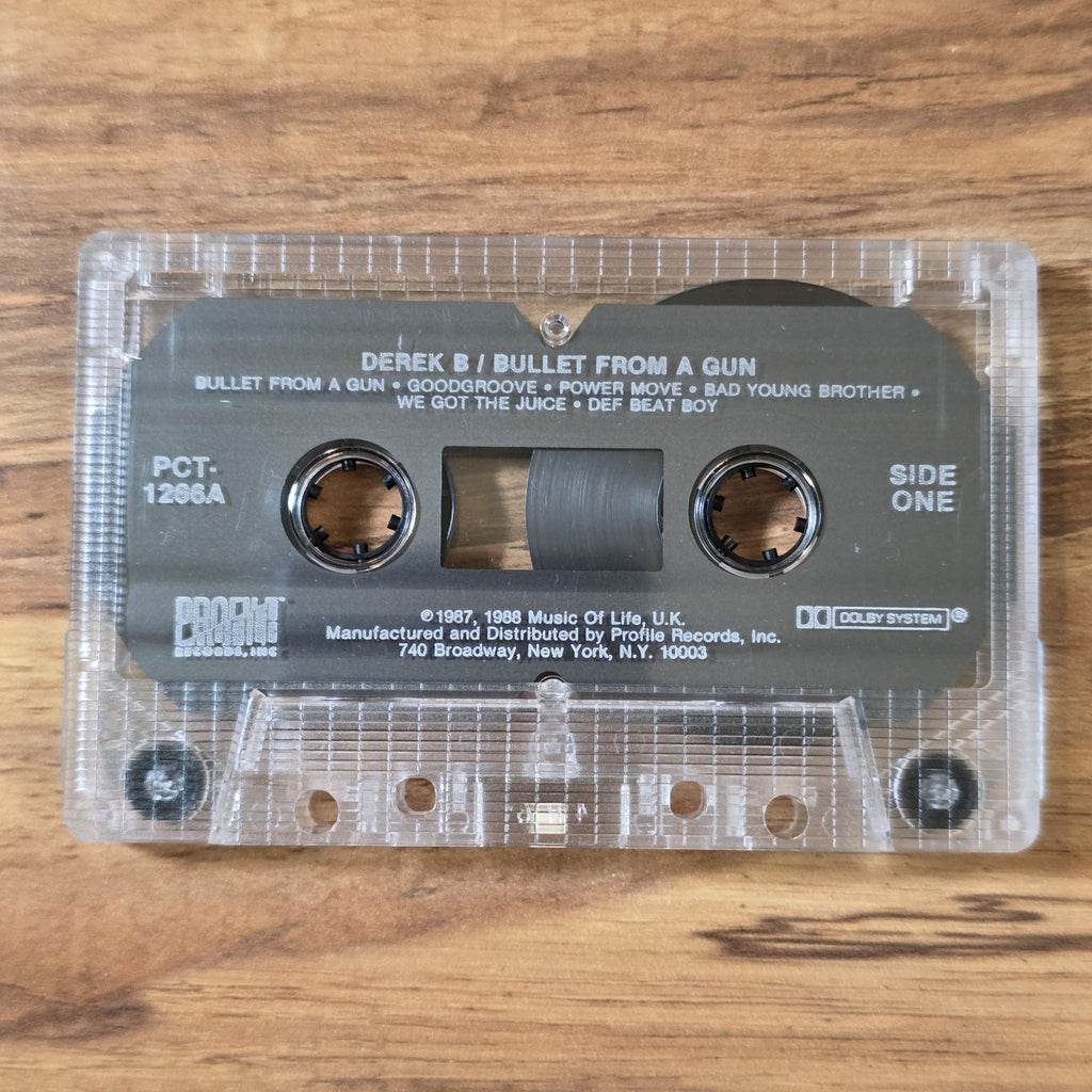 Derek B - Bullet From A Gun Album 1988 Hip Hop Cassette Profile Records HTF