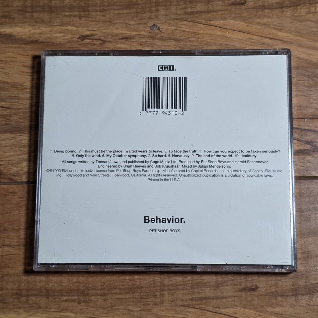 Pet Shop Boys - Behaviour CD Album 1990 Synth-Pop EMI