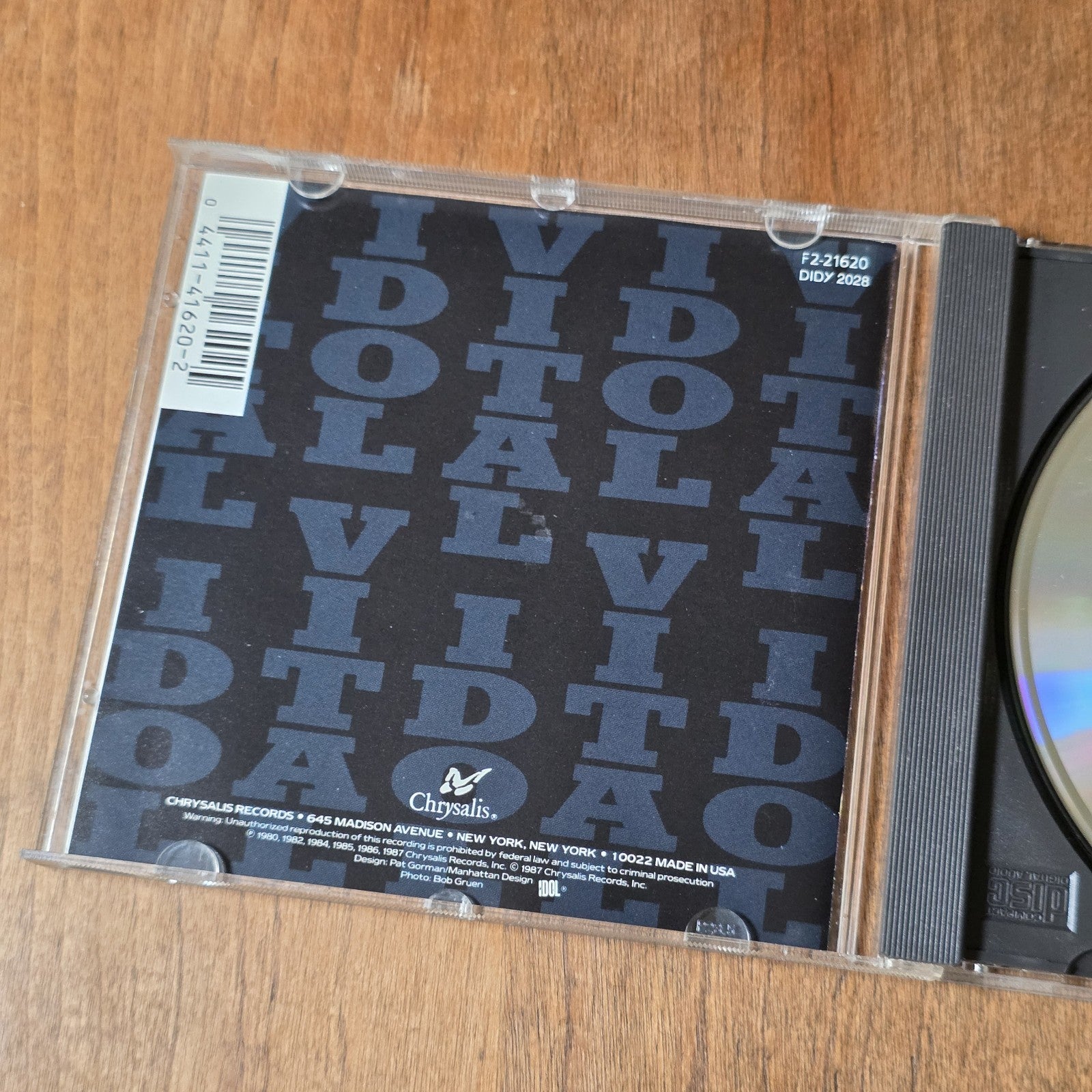 Billy Idol - Vital Idol CD Compilation 1987 Rock