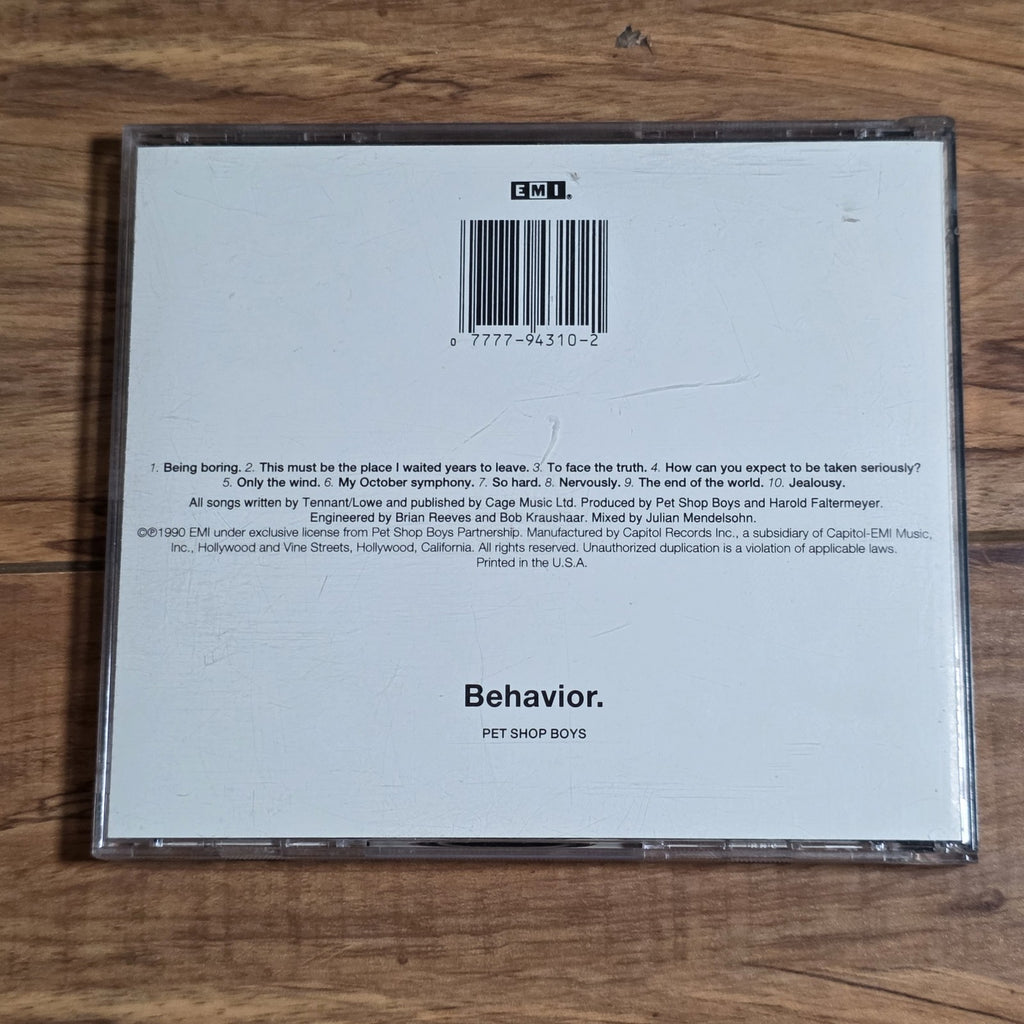 Pet Shop Boys - Behaviour CD Album 1990 Synth-Pop Synthpop