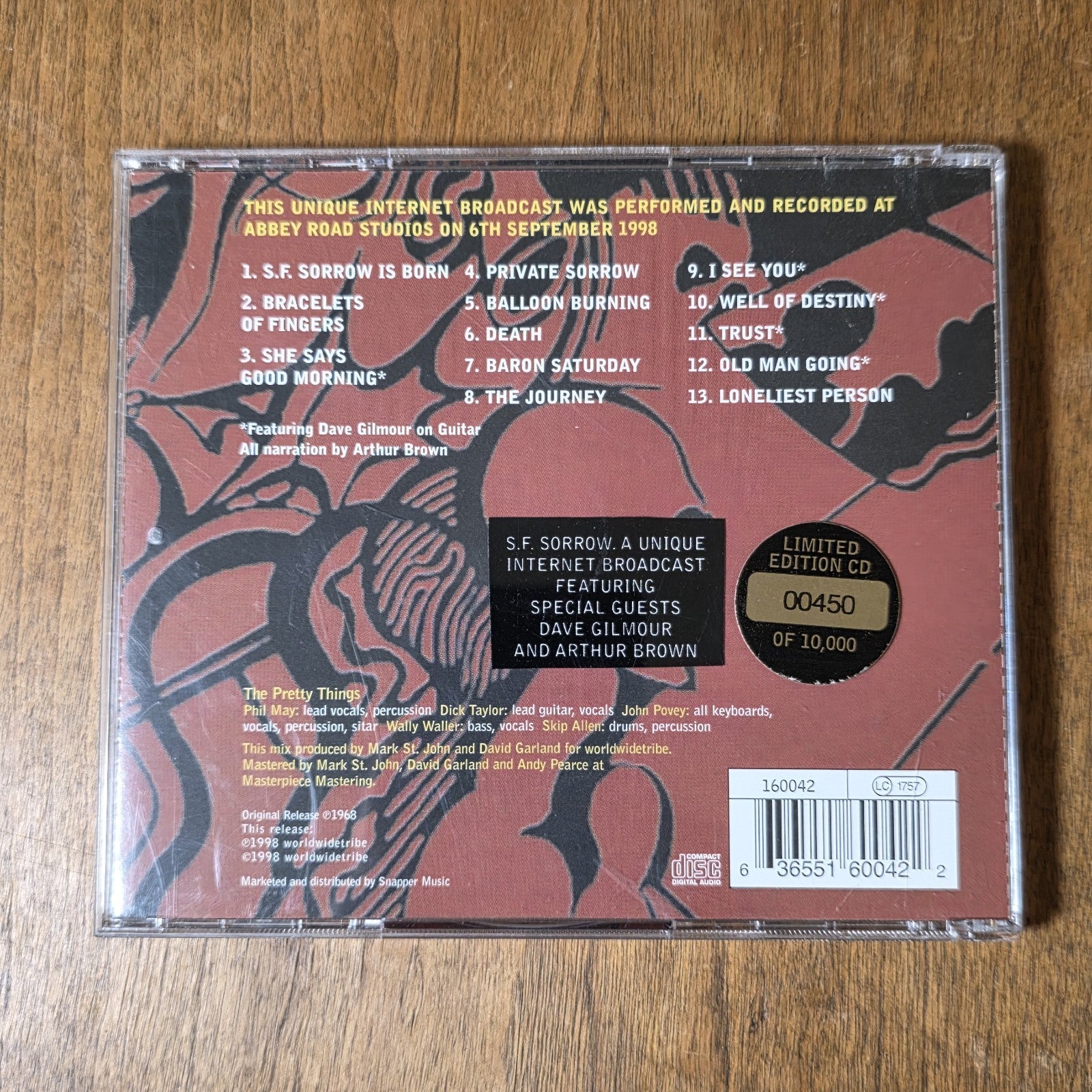 The Pretty Things & David Gilmour - Resurrection CD 1998 Limited Rare HTF