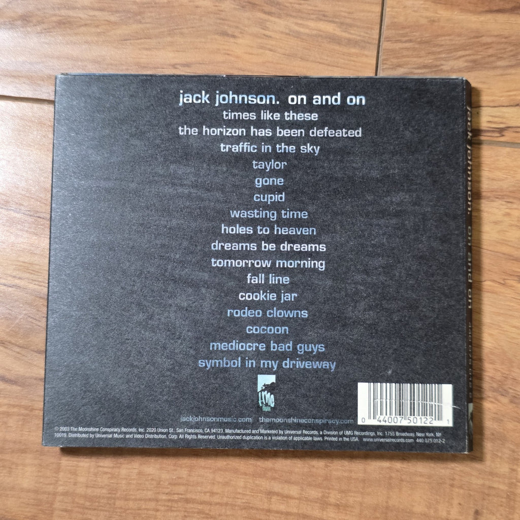 Jack Johnson - On and On CD 2003 Brushfire Records Surf Folk Rock