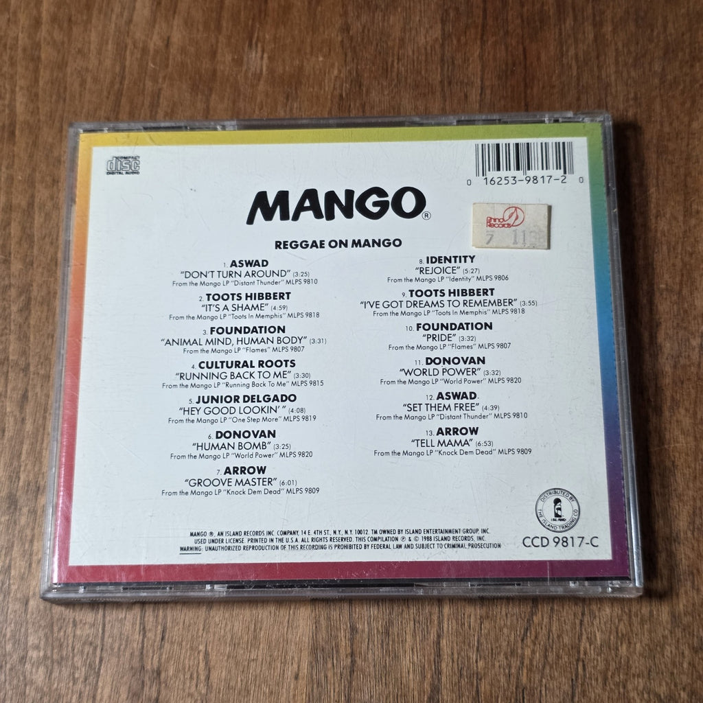 Reggae on Mango CD Compilation 1989 Reggae