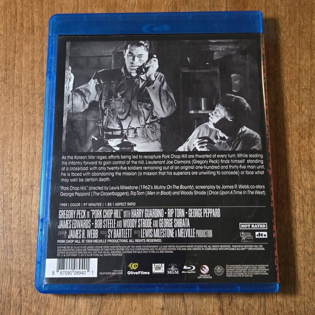 Pork Chop Hill Blu-ray 1959 War Gregory Peck Olive Films HTF