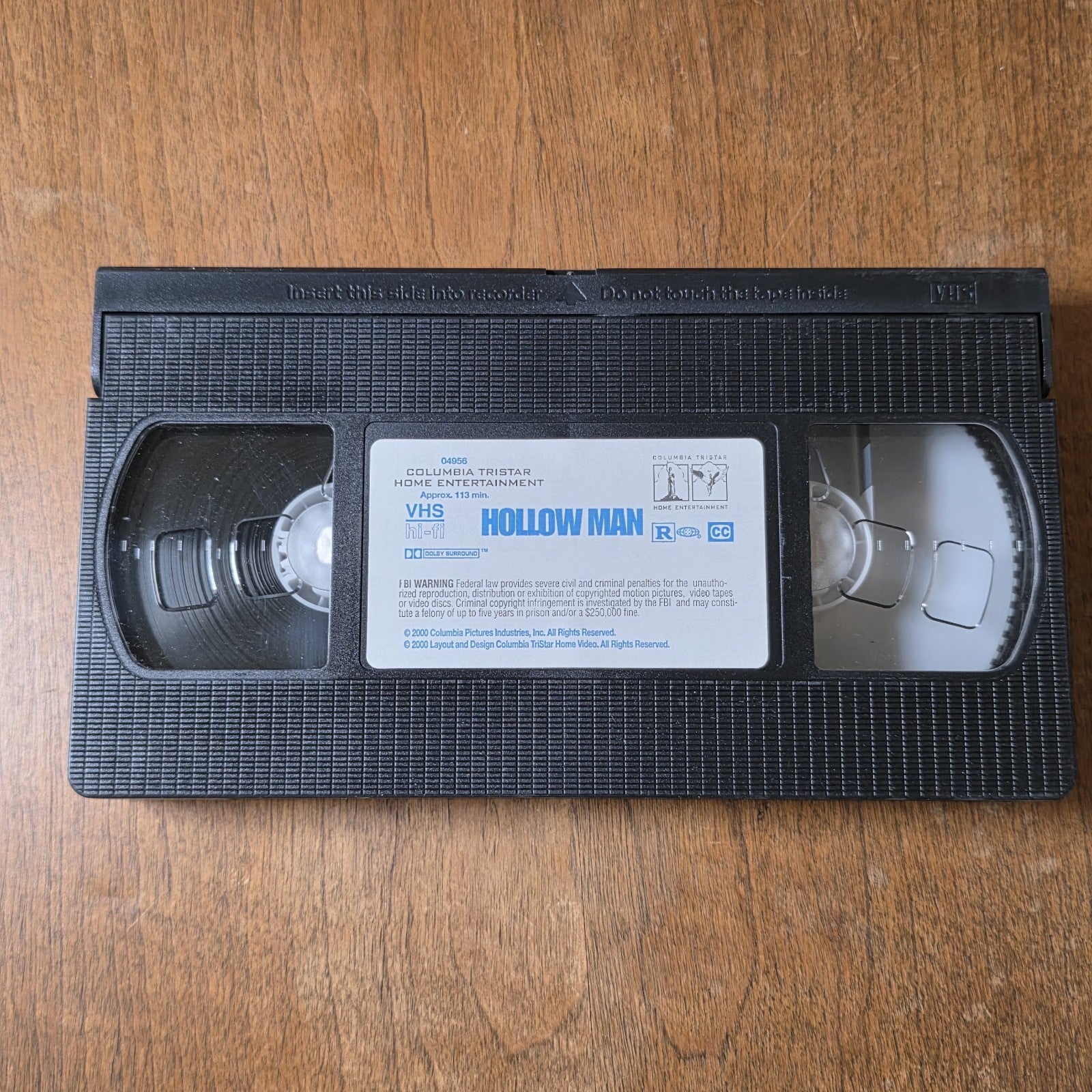 Hollow Man 2000 VHS Paul Verhoeven Sci-Fi Thriller 2001 Kevin Bacon