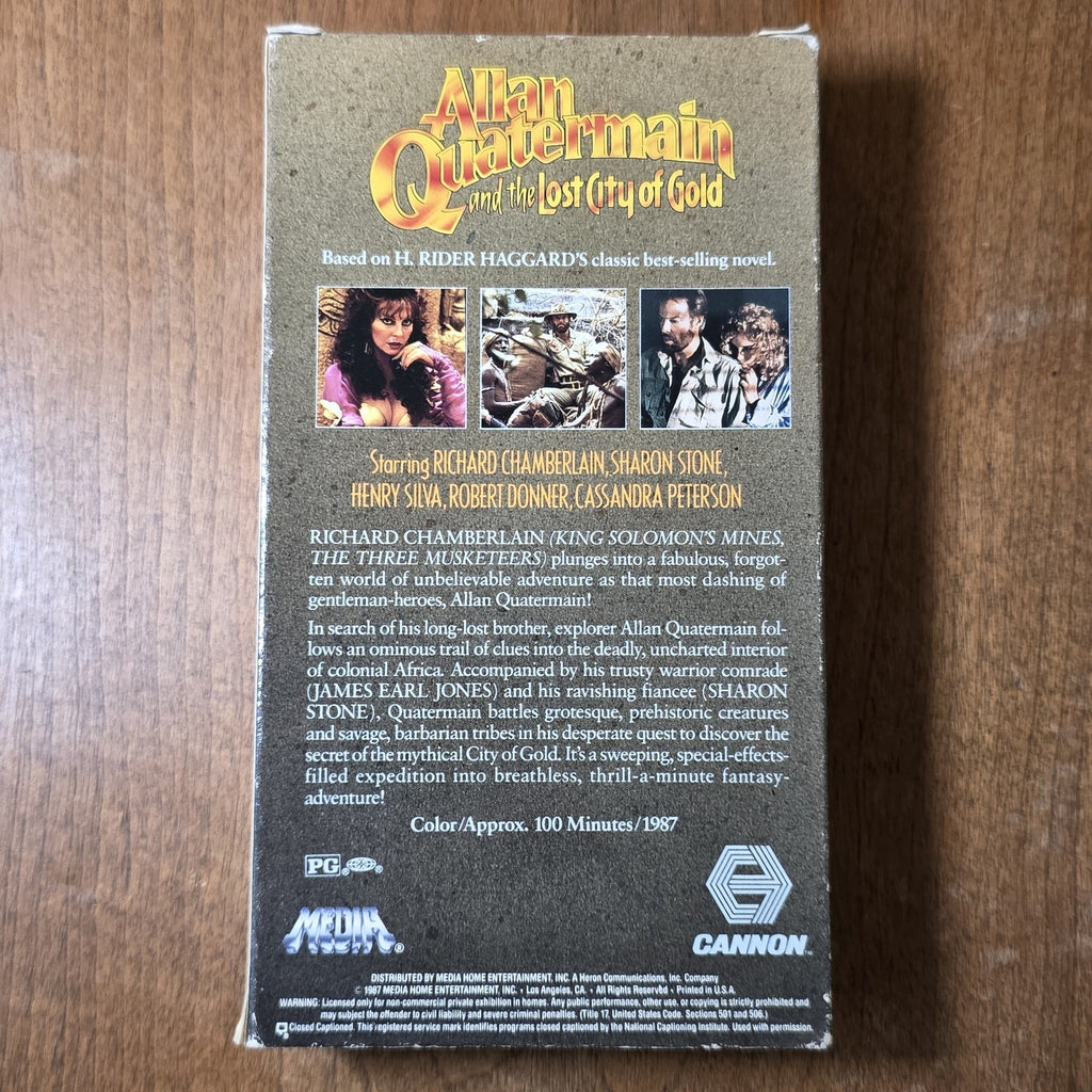 Allan Quatermain and the Lost City of Gold 1987 VHS Gary Nelson Adventure