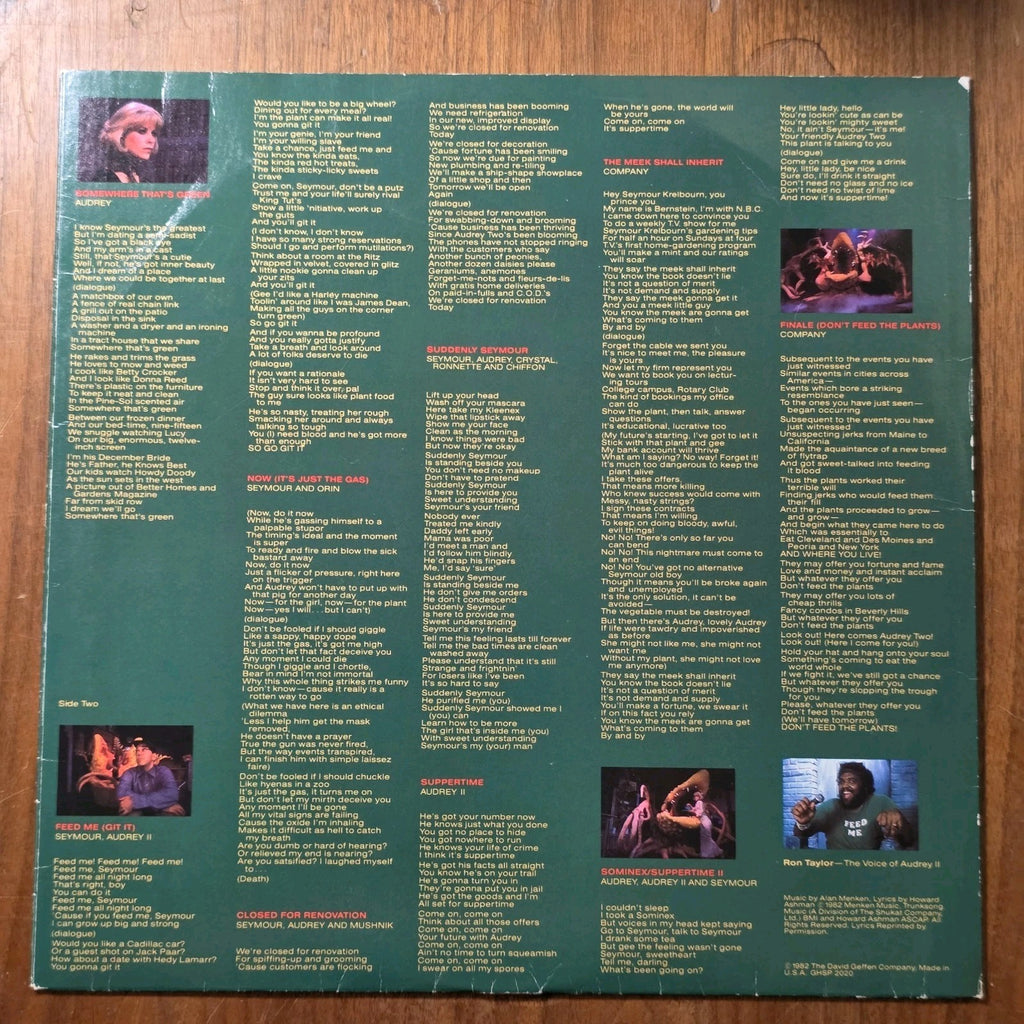Little Shop Of Horrors Original Cast Vinyl LP 1982 Soundtrack Rare HTF