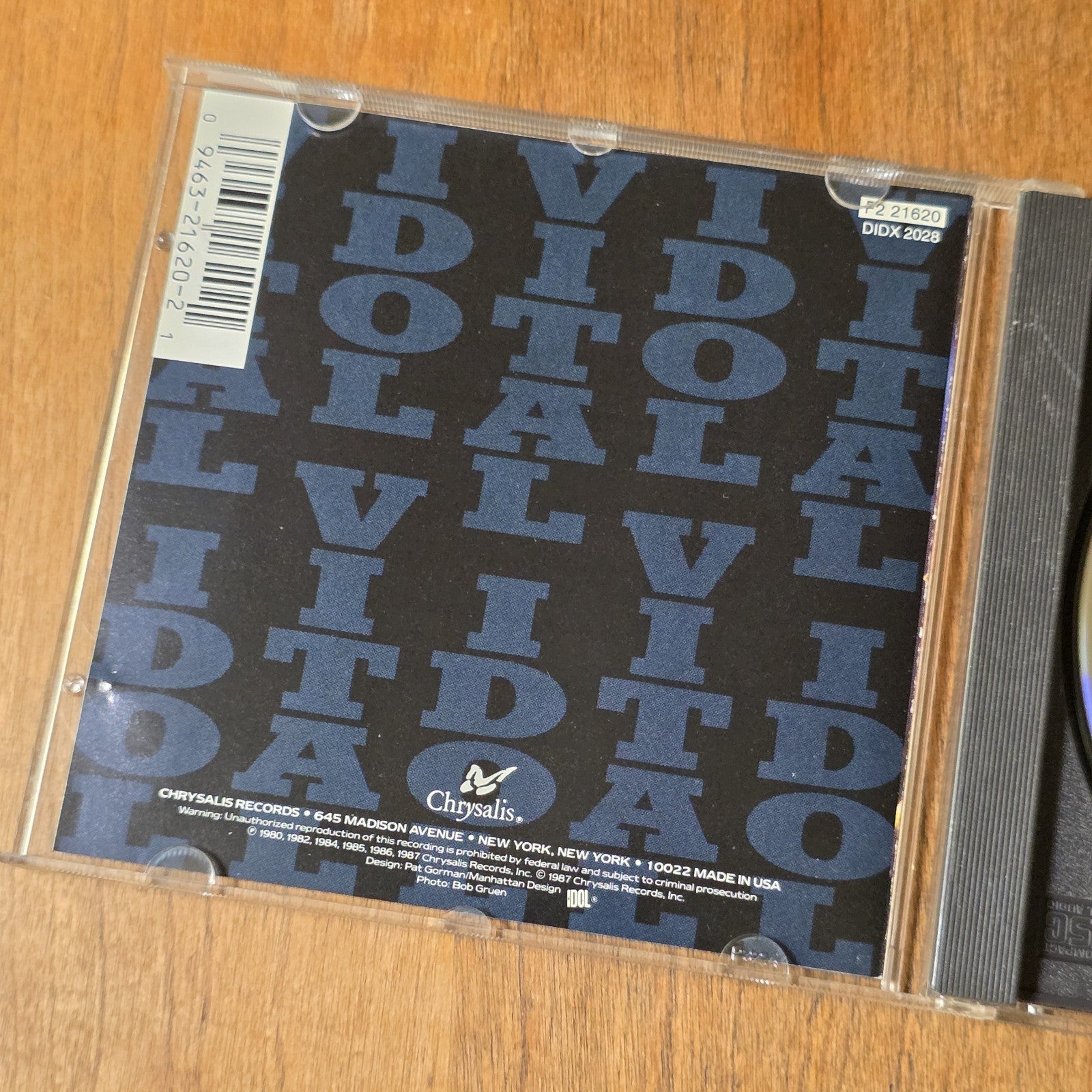Billy Idol - Vital Idol CD Compilation 1990 Rock