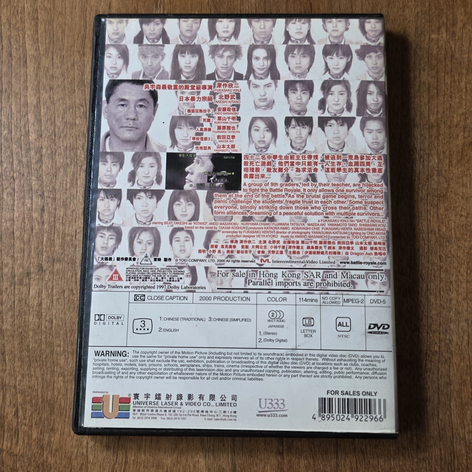 Battle Royale DVD 2000 Action Thriller Chinese Import