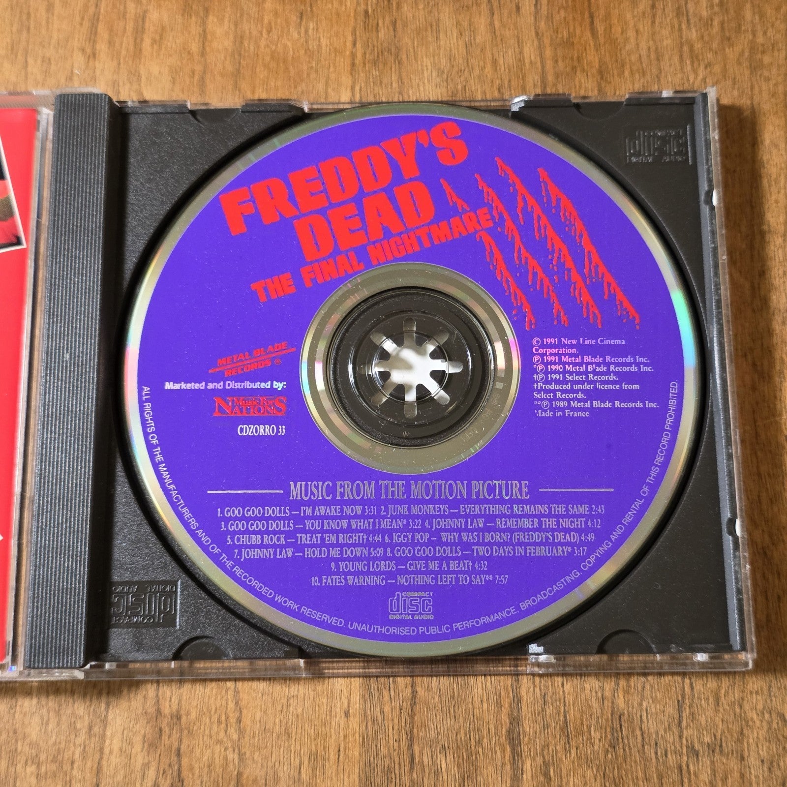 Freddy's Dead The Final Nightmare CD Movie Soundtrack 1991 Hard Rock Rare HTF