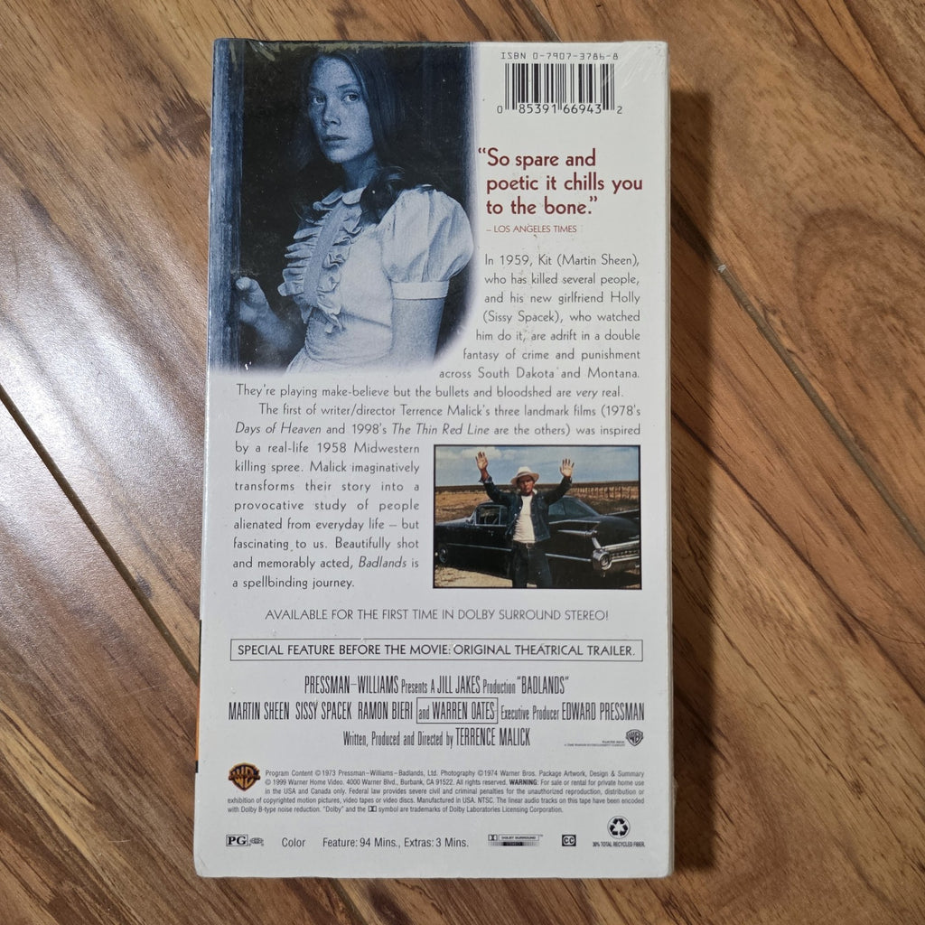 Badlands 1973 VHS Terrence Malick Crime Drama Martin Sheen New Sealed Rare HTF