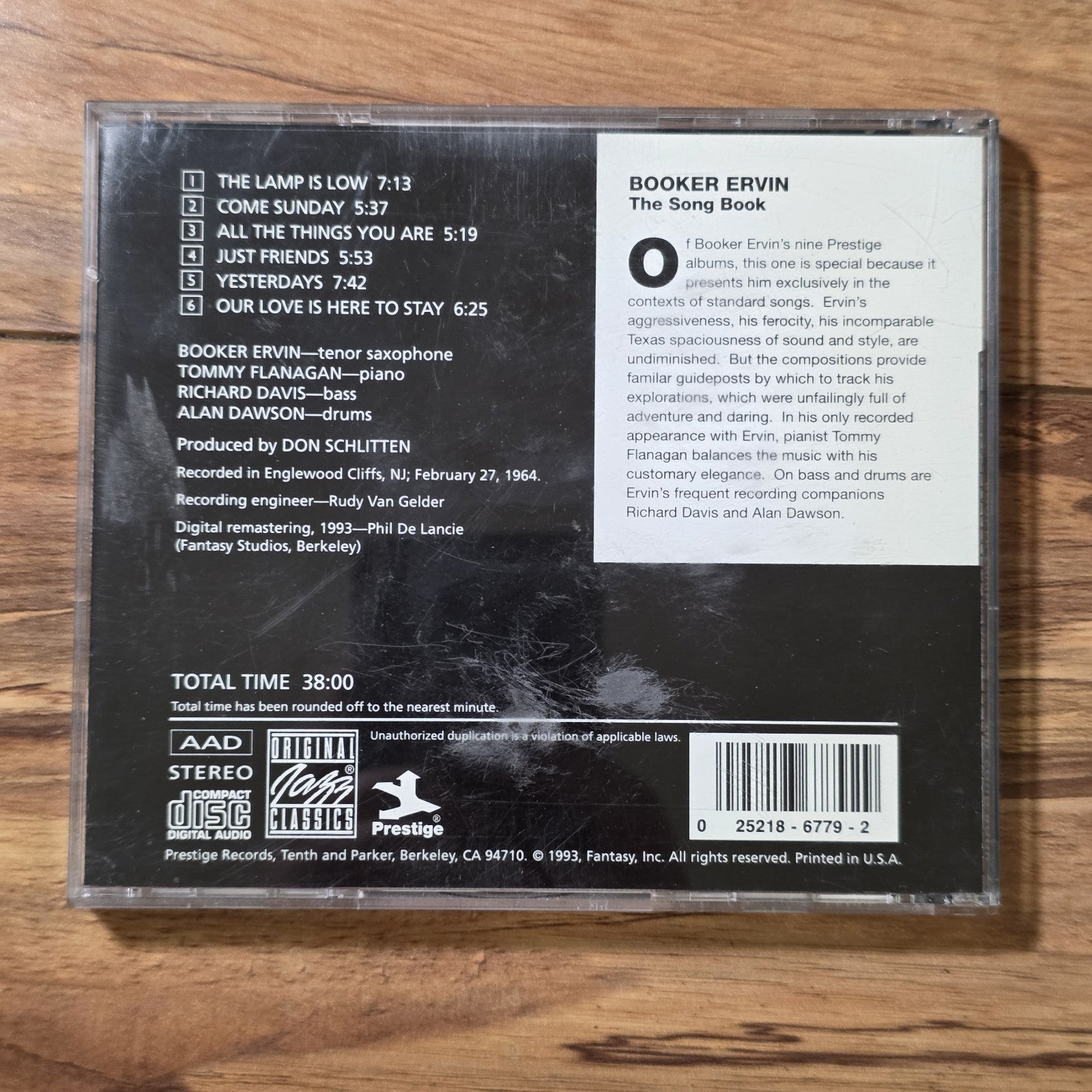 Booker Ervin - The Song Book CD Album 1993 Jazz Rare HTF