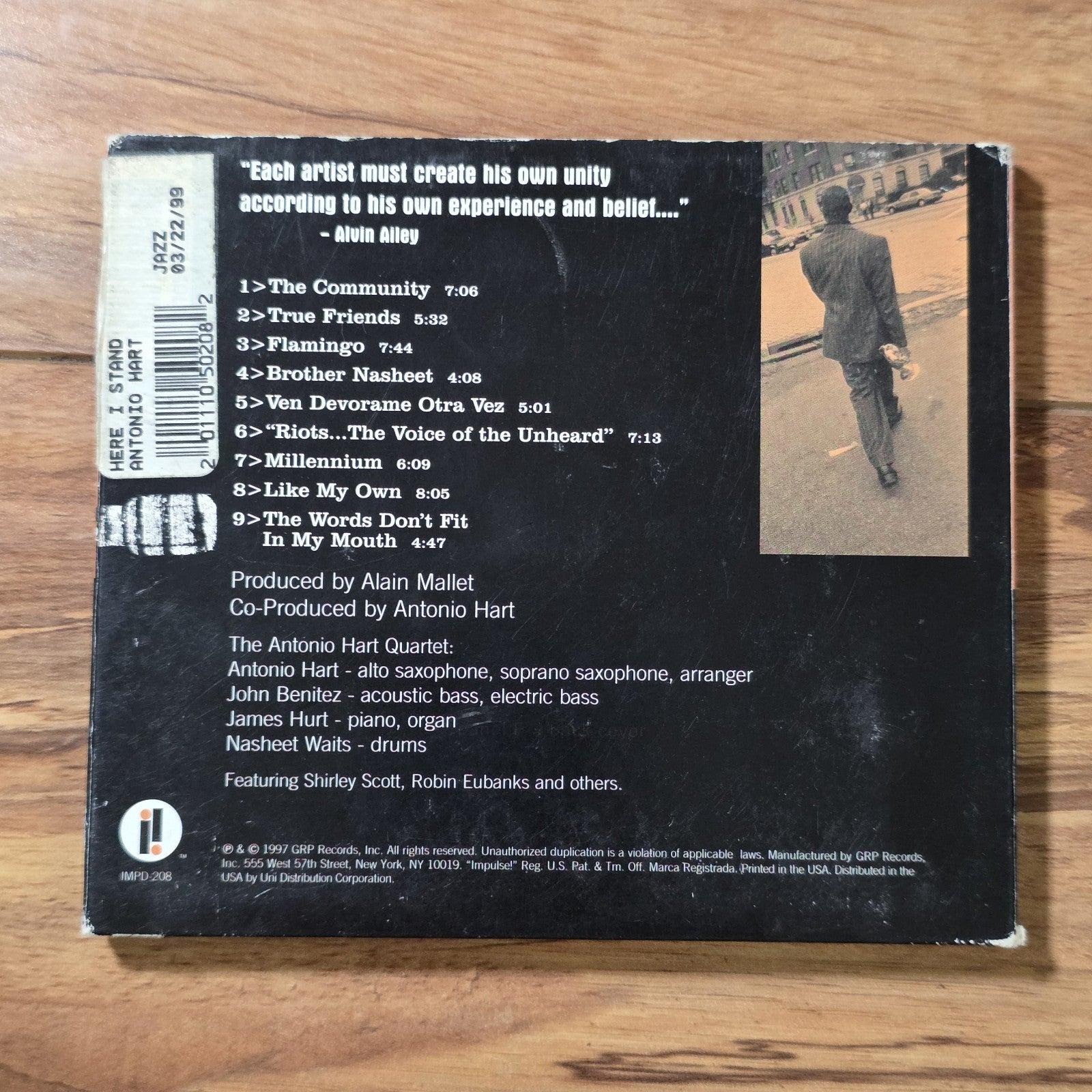 Antonio Hart - Here I Stand CD Album 1997 Jazz