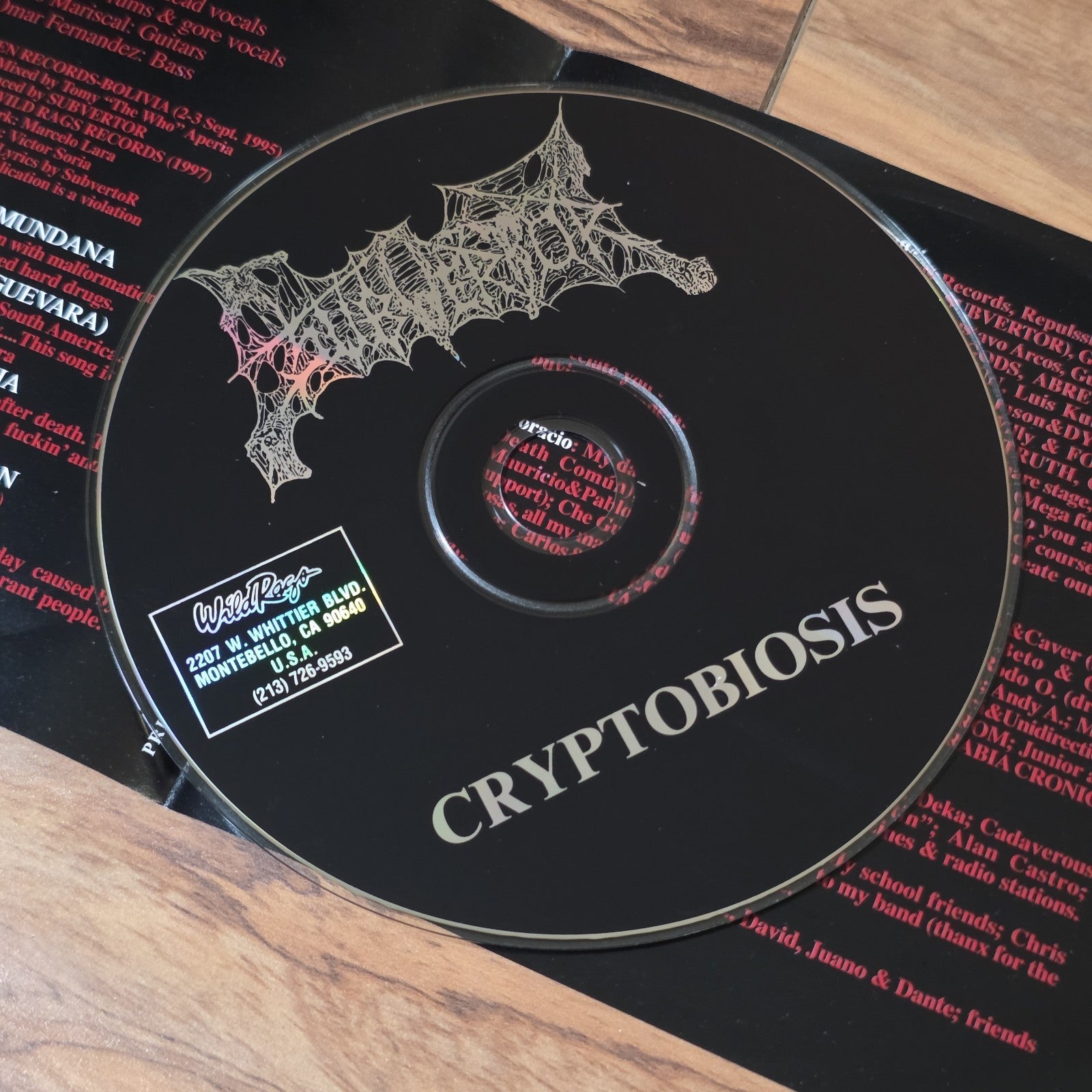 Subvertor - Cryptobiosis CD Album 1998 Death Metal Wild Rags Records Rare HTF