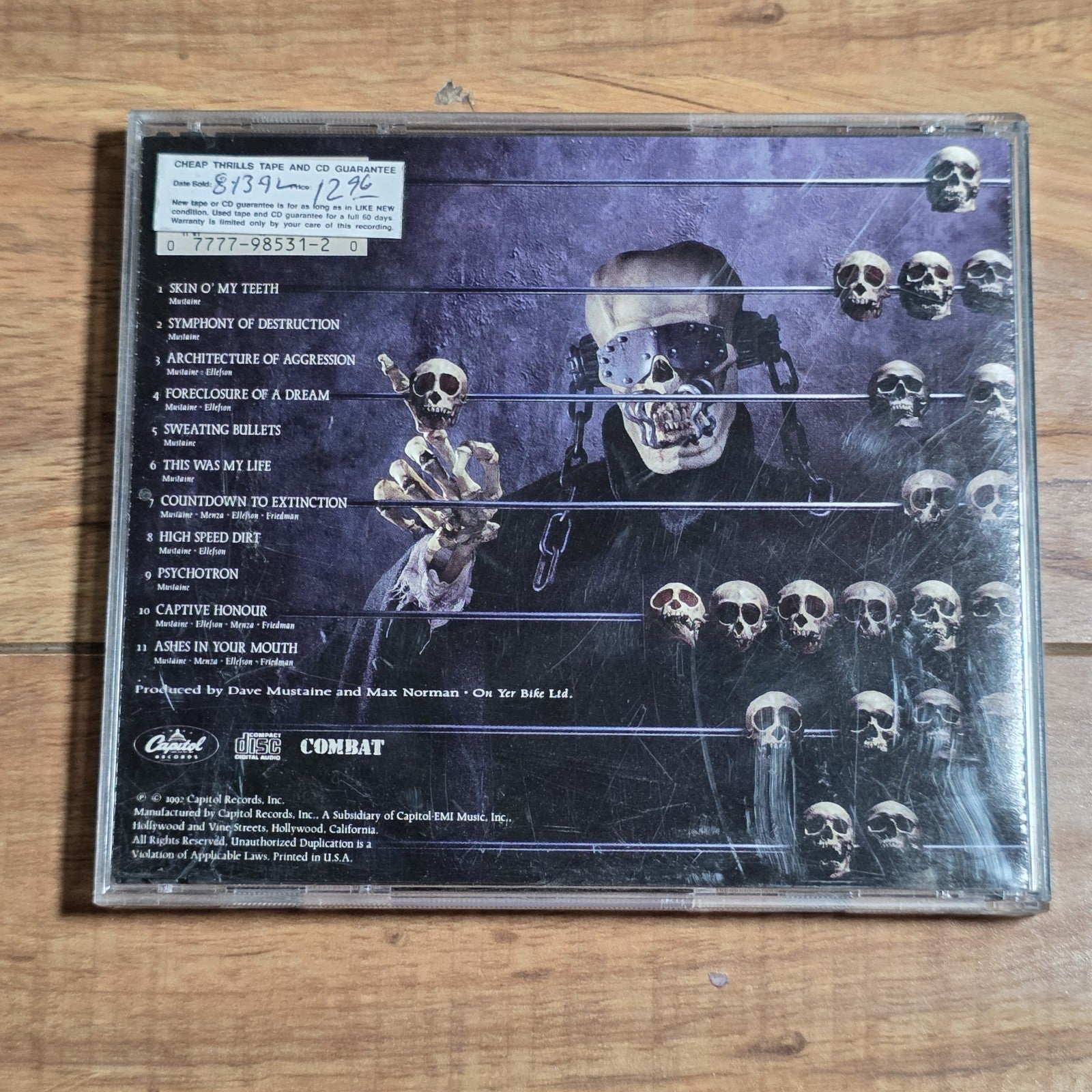 Megadeth - Countdown To Extinction CD Album 1992 Thrash Metal Capitol HTF