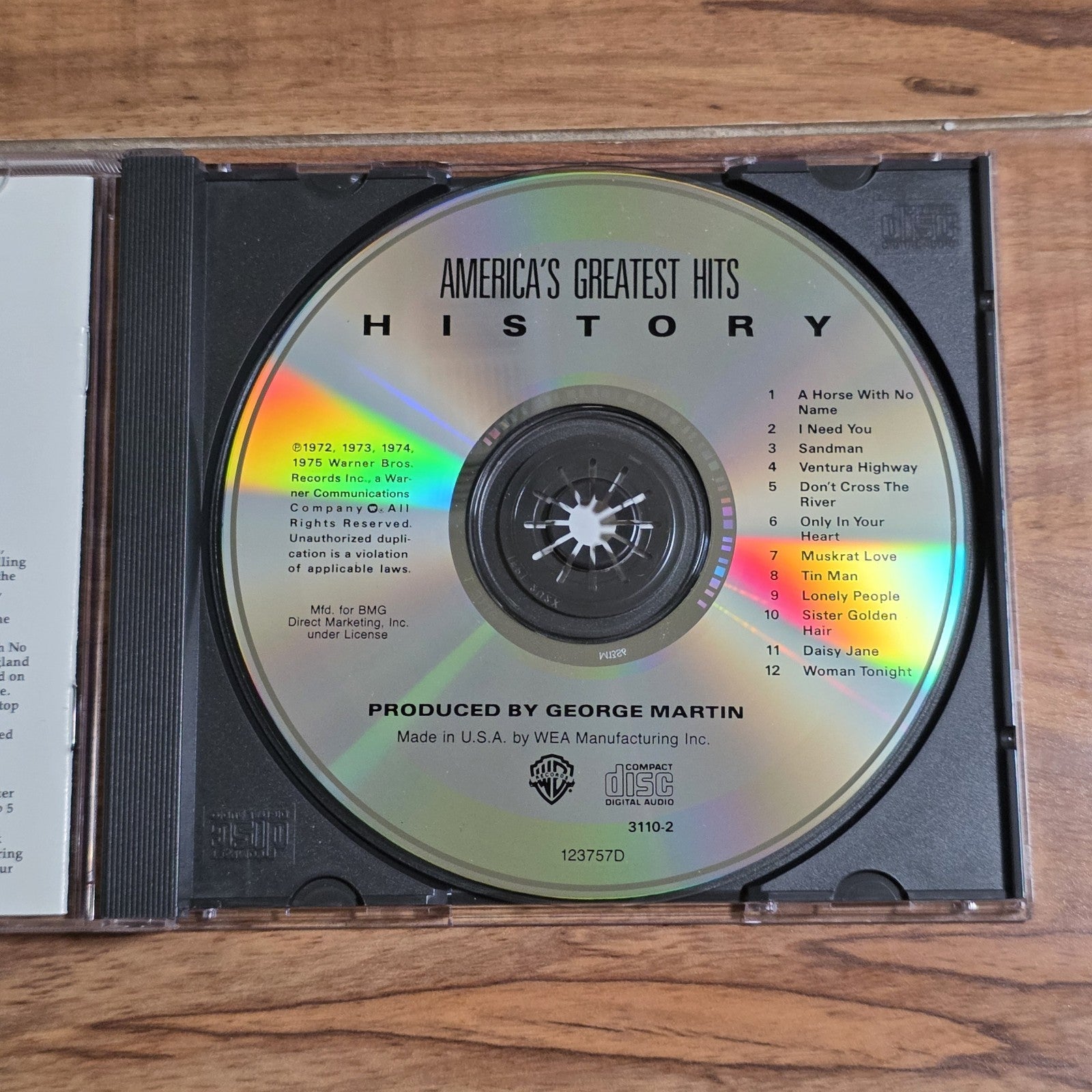 America - History: America's Greatest Hits CD Compilation 1975 Folk Rock