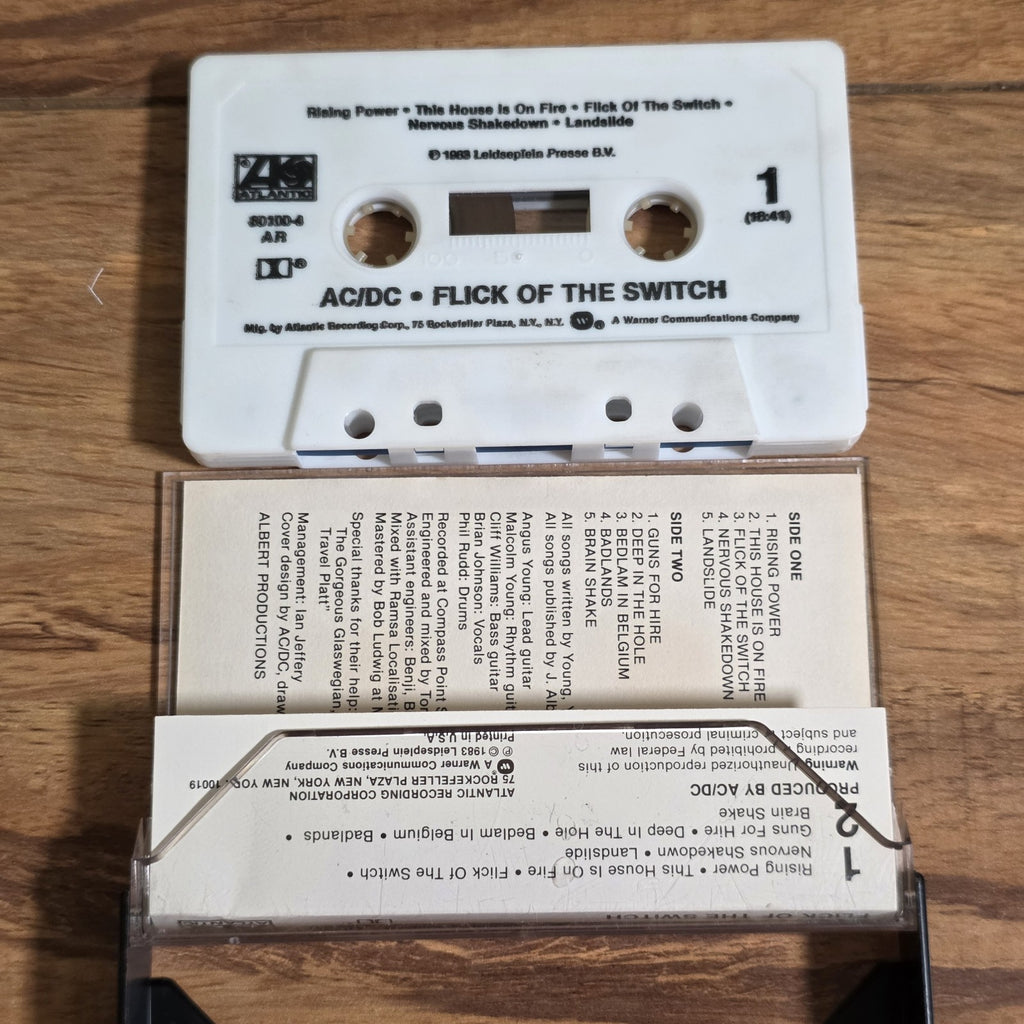 AC/DC - Flick Of The Switch Cassette Album 1983 Hard Rock