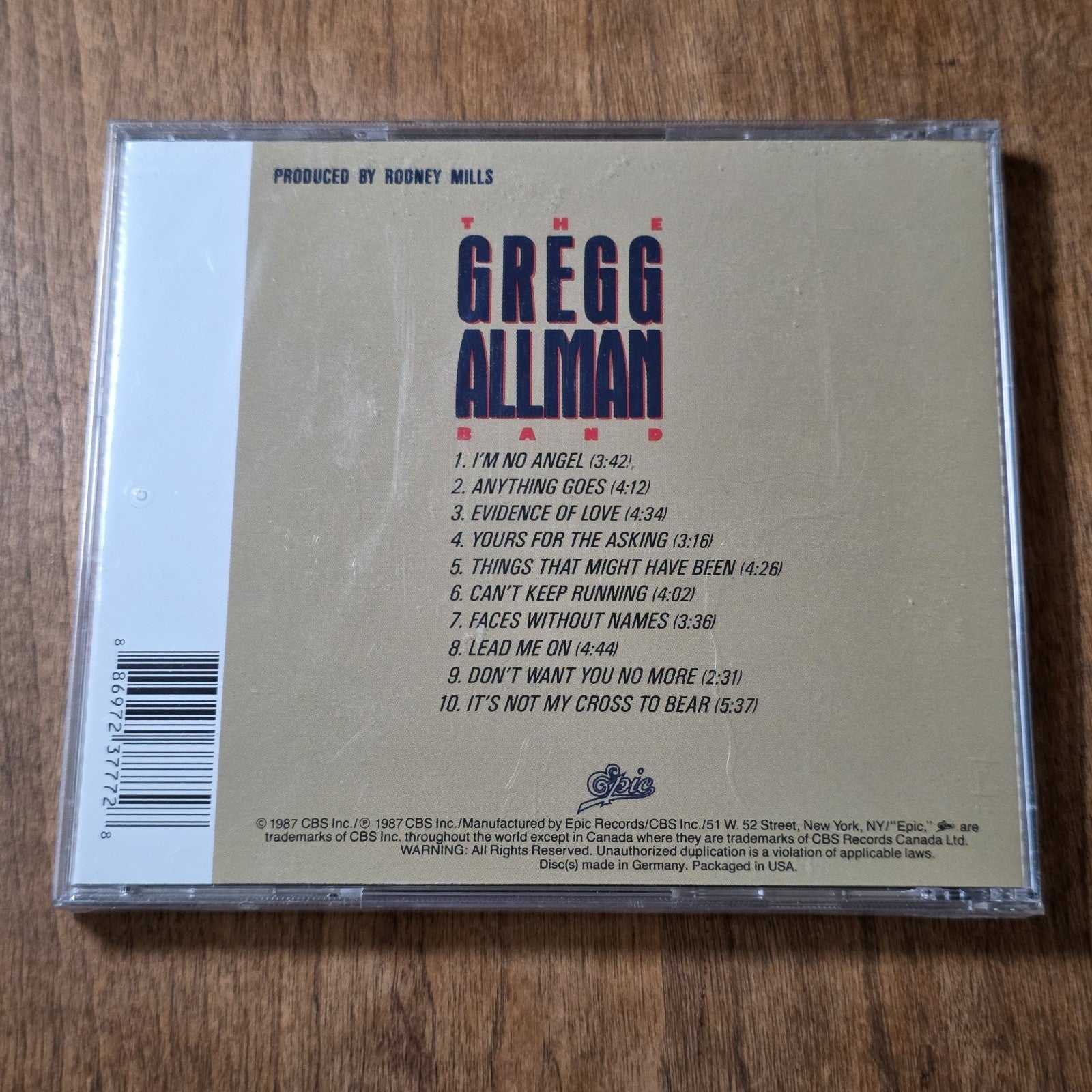 The Gregg Allman Band - I'm No Angel CD Album 1987 Southern Rock Sealed New