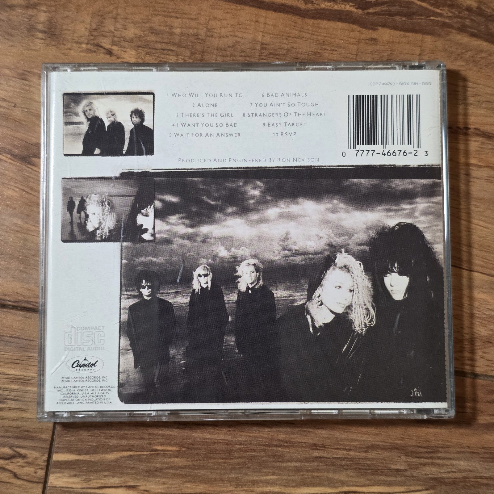 Heart - Bad Animals CD Album 1987 Hard Rock Pop Rock