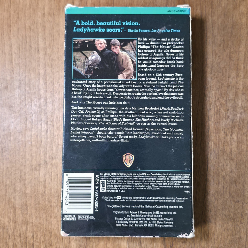 Ladyhawke VHS 1997 Fantasy