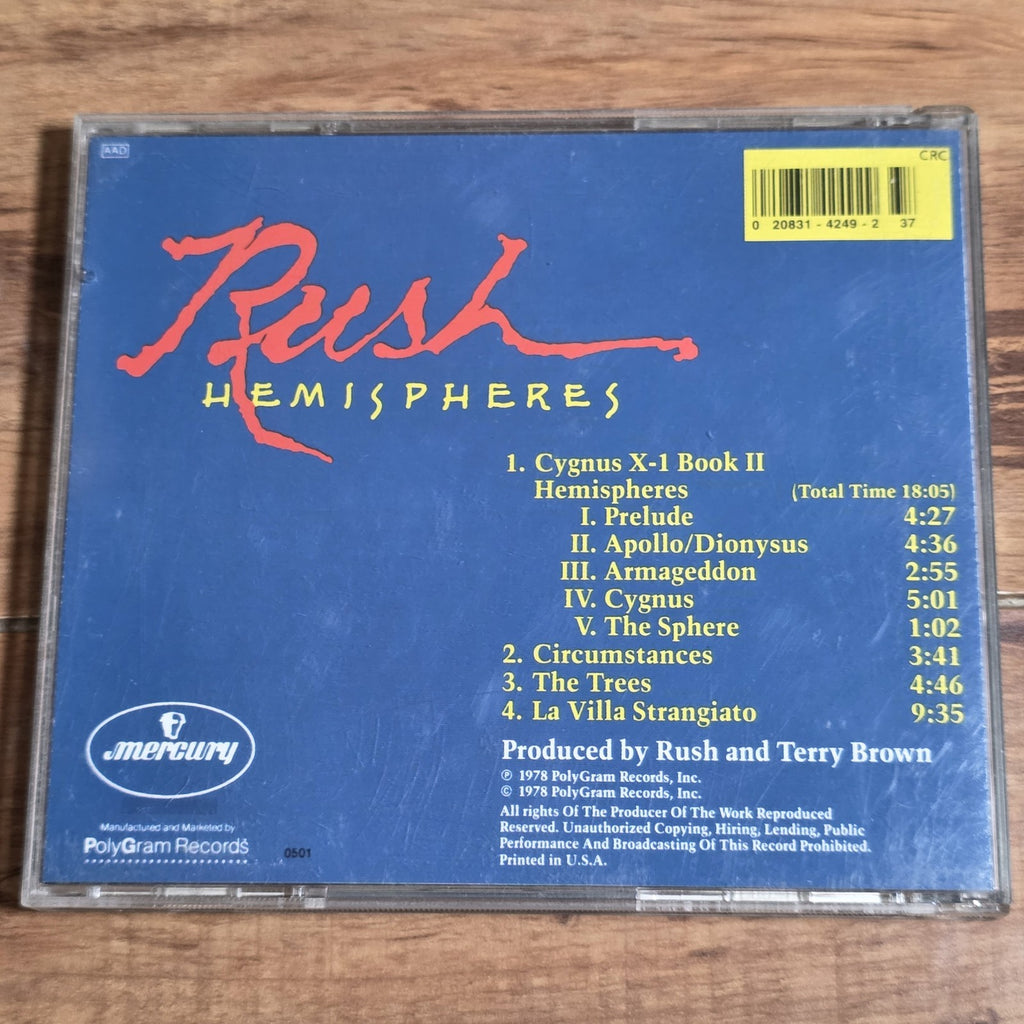 Rush - Hemispheres CD Album 1990 Progressive Rock HTF