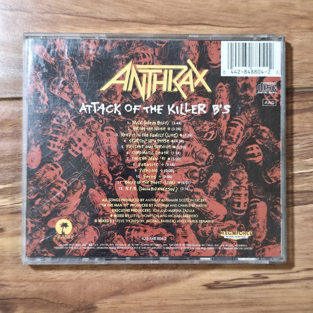 Anthrax - Attack of the Killer B's CD Compilation 1991 Thrash Metal