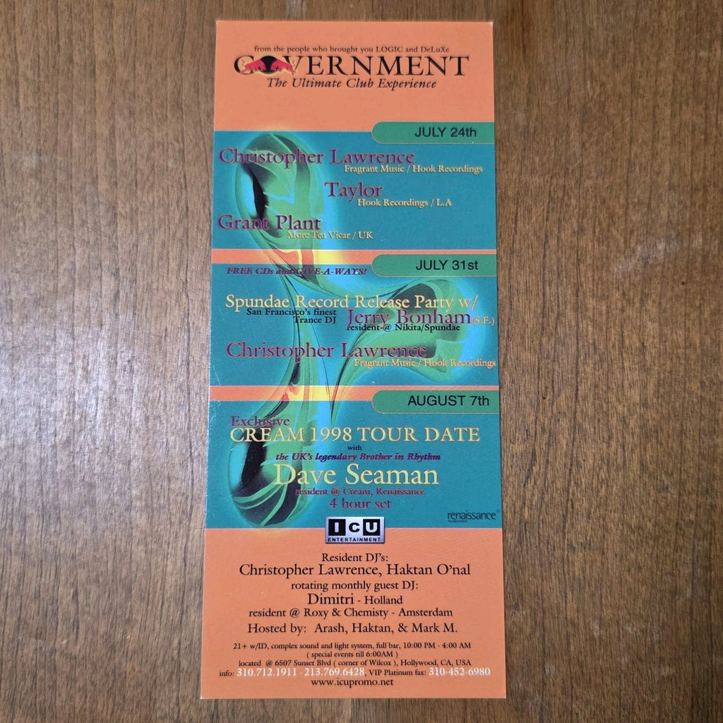 Dance Until You Cream 90s Rave Flyer Los Angeles Hollywood Dimitri EDM