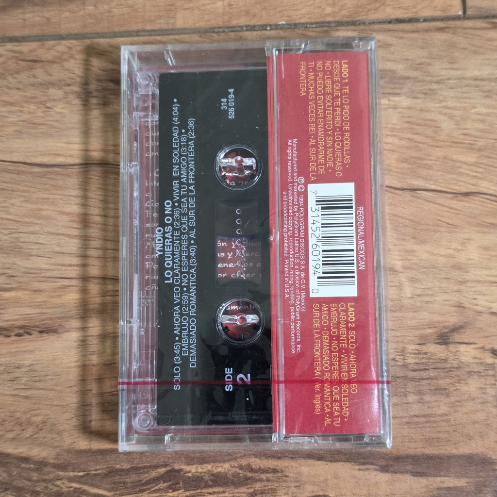 Yndio - Lo Quieras O No Cassette Album Latin Pop Sealed New