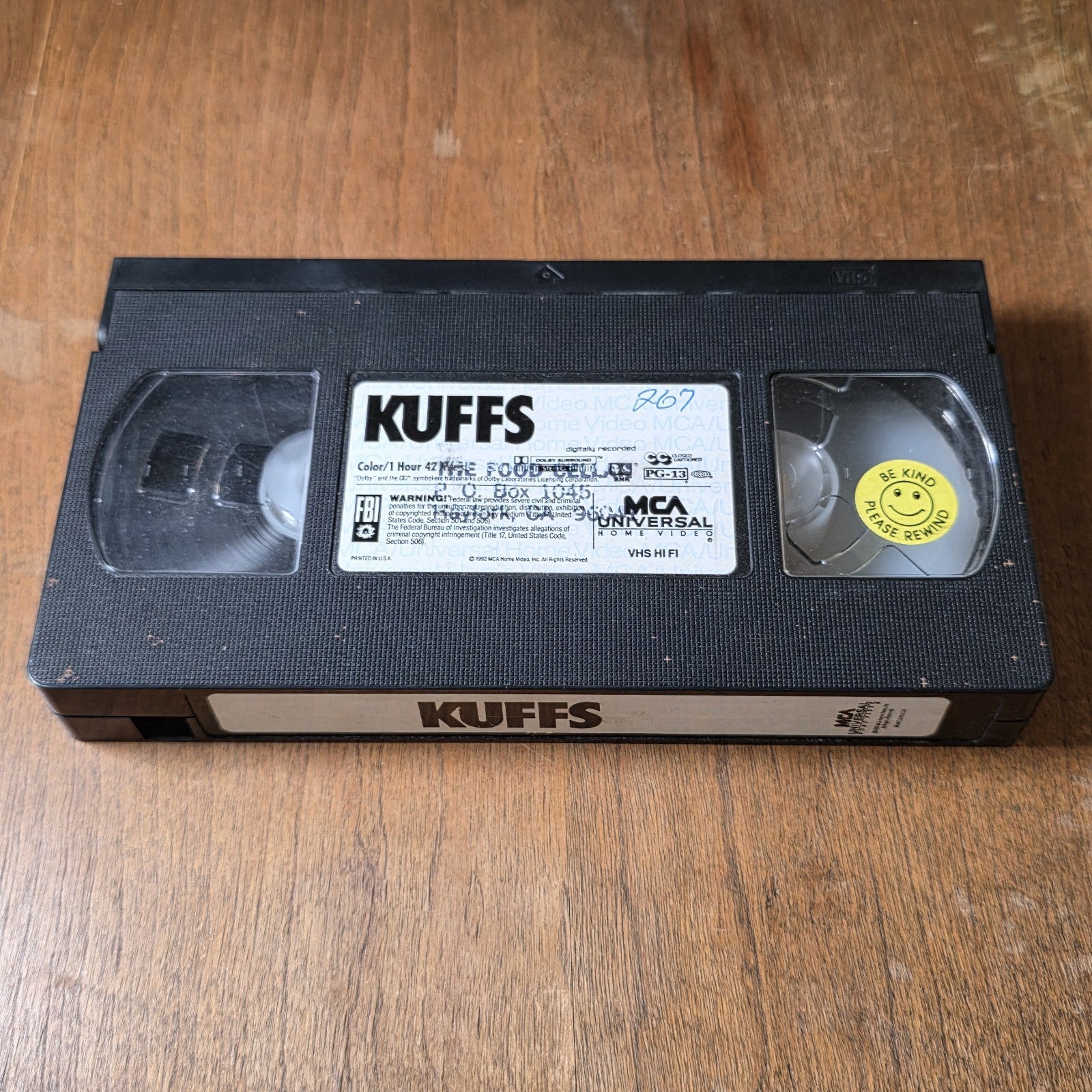 Kuffs 1992 VHS Bruce A. Evans Action Comedy Christian Slater Milla Jovovich