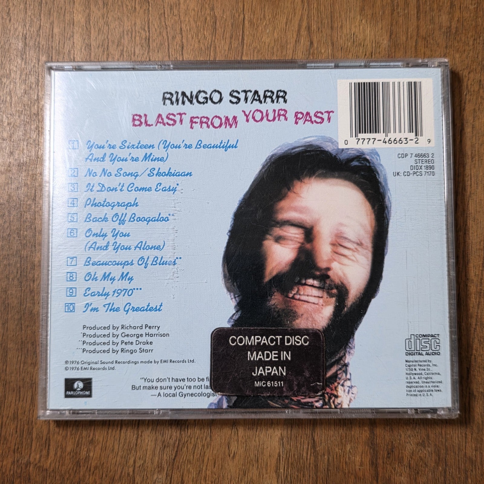 Ringo Starr - Blast from Your Past CD Comp 1987 Pop Rock Japan Press Rare HTF
