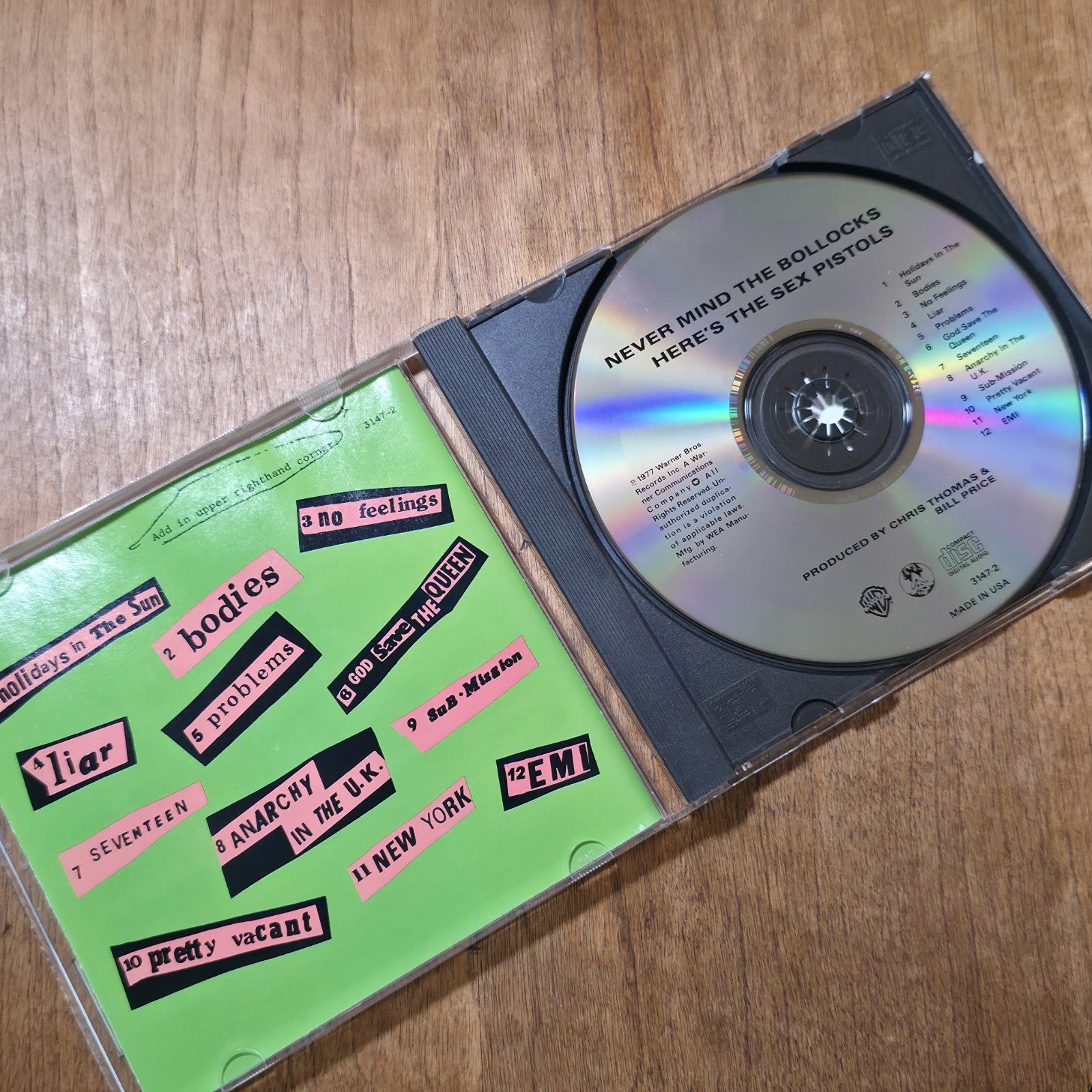 Sex Pistols - Never Mind the Bollocks CD Album 1977 Punk Rock