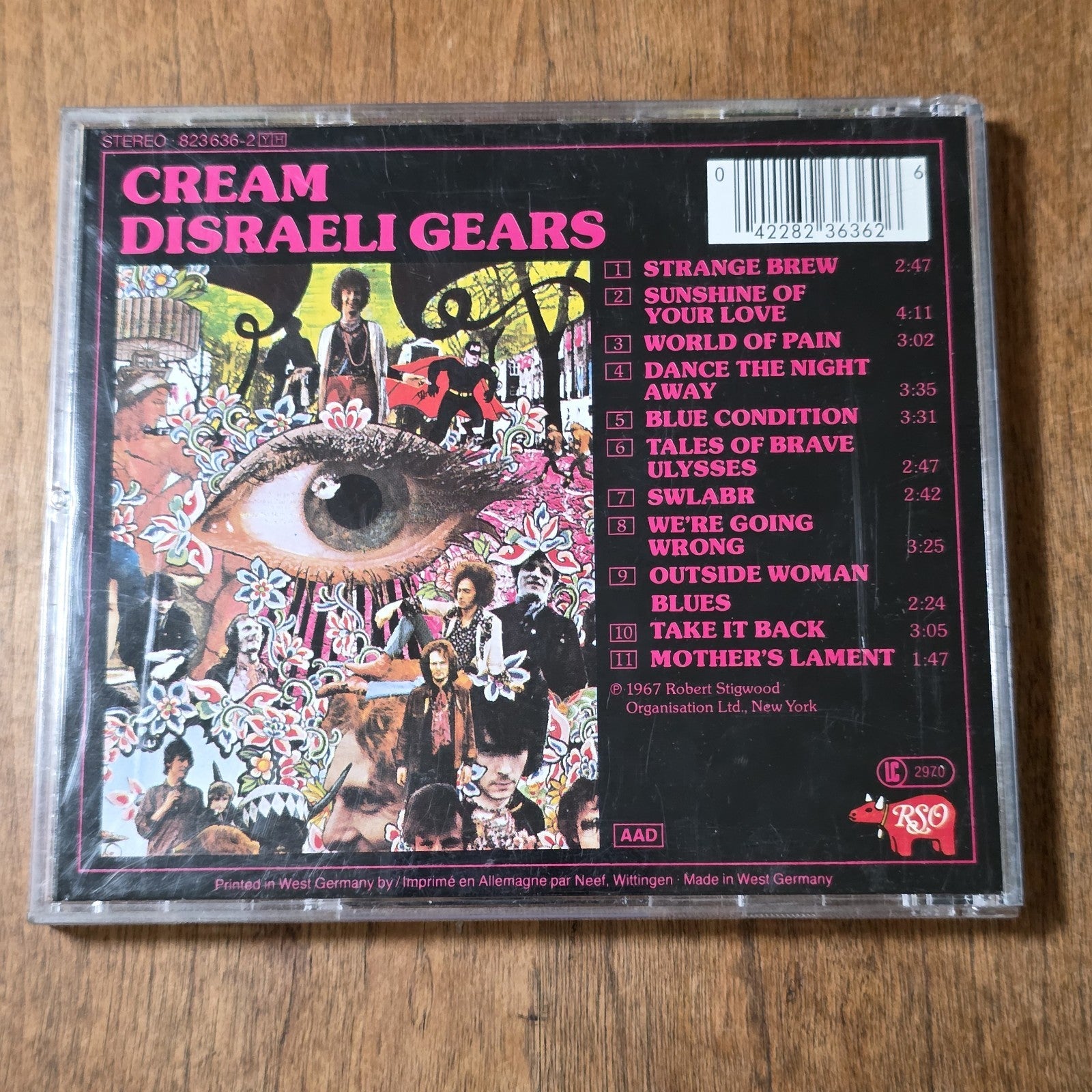 Cream - Disraeli Gears CD Album 1987 Psych Rock West Germany Press HTF