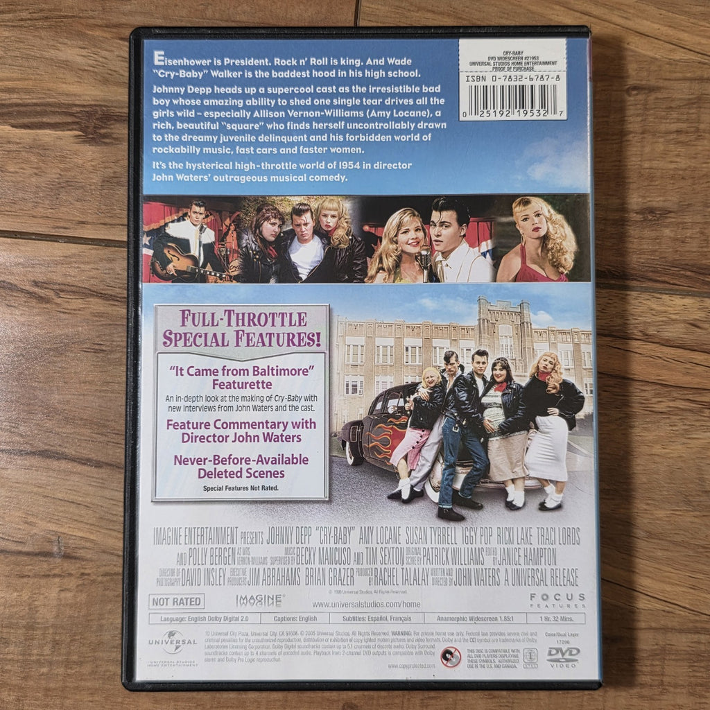 Cry Baby Directors Cut 1990 DVD John Waters Johnny Depp Ricki Lake Musical