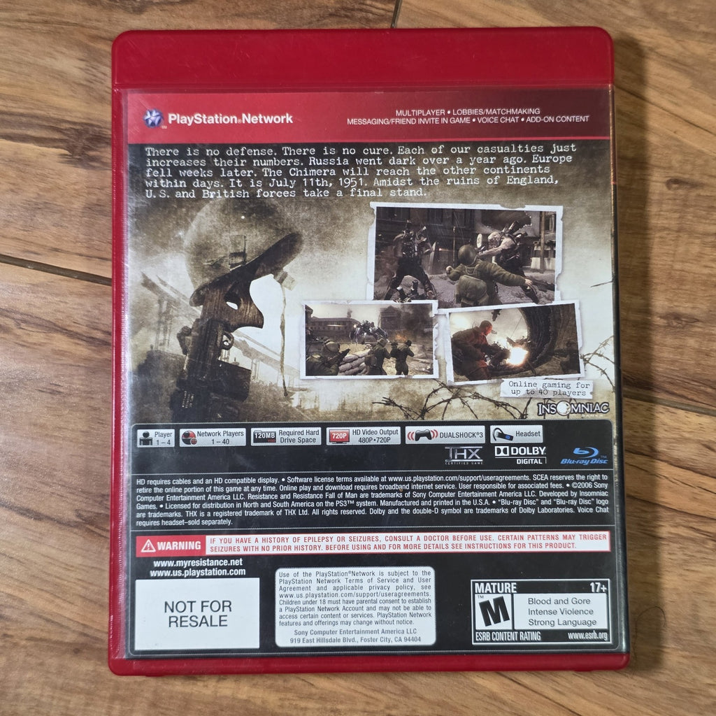 Resistance Fall Of Man 2006 Sony Playstation 3 Insomniac Games Shooter CIB