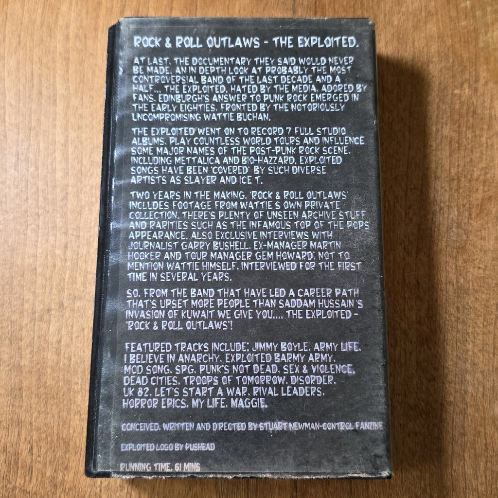 The Exploited - Rock & Roll Outlaws VHS 1995 Punk Rare HTF